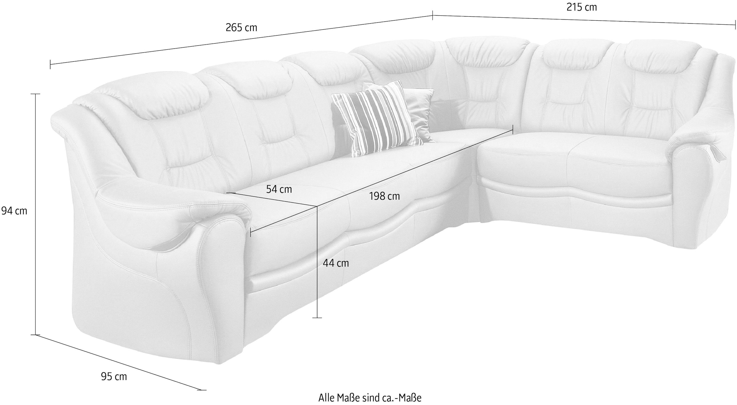 sit&more Ecksofa »Bellevue L-Form« wahlweise mit Bettfunktion