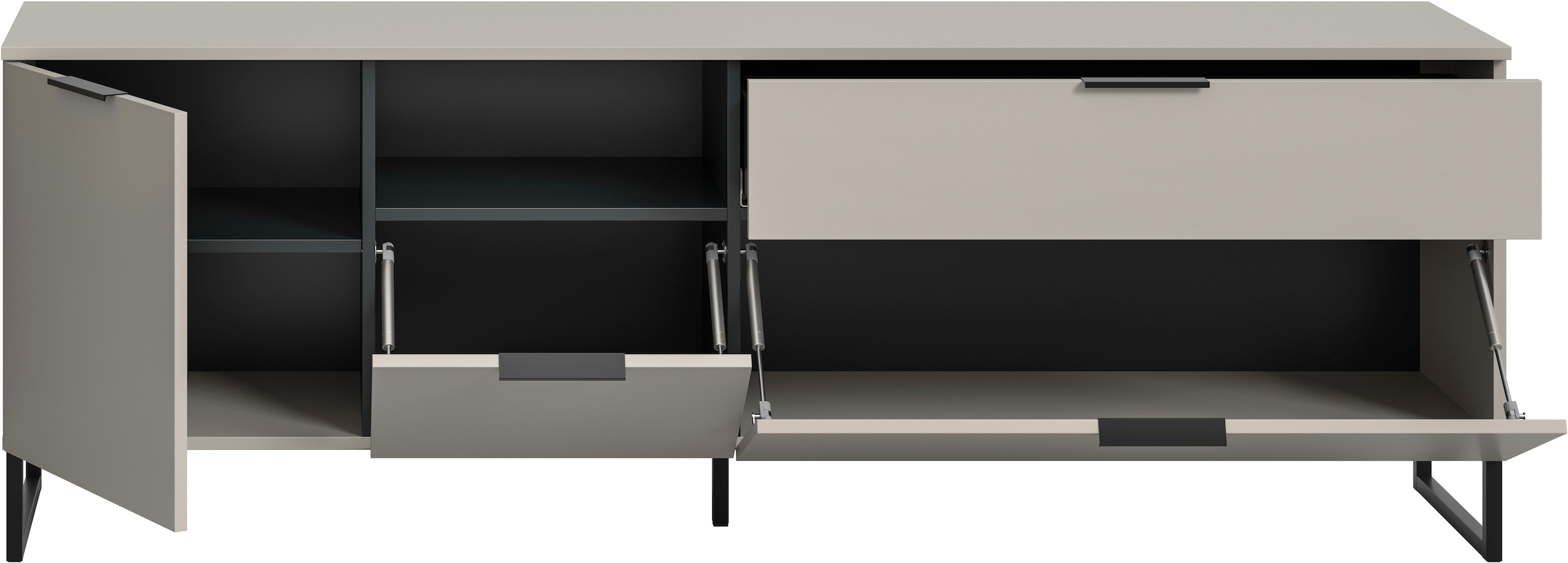 Home affaire Table basse »ADIO, Breite 185 cm, 2 Klappen, 1 Schubkasten, 1 Tür, mit Metall-Kufen« 1 cuis tlg. Sideboard, Kommode, TV-Schrank, Schrank, Wohnzimmerschrank, Anrichte