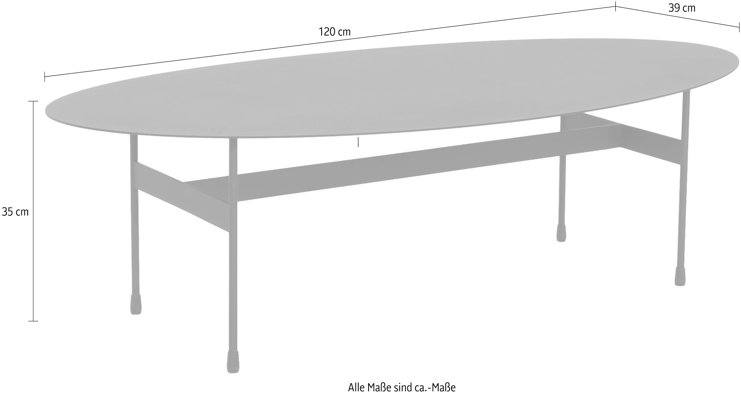 Spinder Design Table basse »MIRA OVAL« Table basse en acier