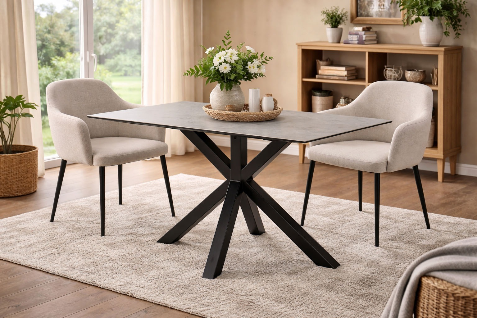 ACTONA GROUP Table de salle à manger »Heaven mit Keramikplatte & stabilem Stahlgestell, mehrere Varianten« Largeur : 135, 160 et 200 cm,  Table à manger design facile d'entretien – robuste, élégante & durable
