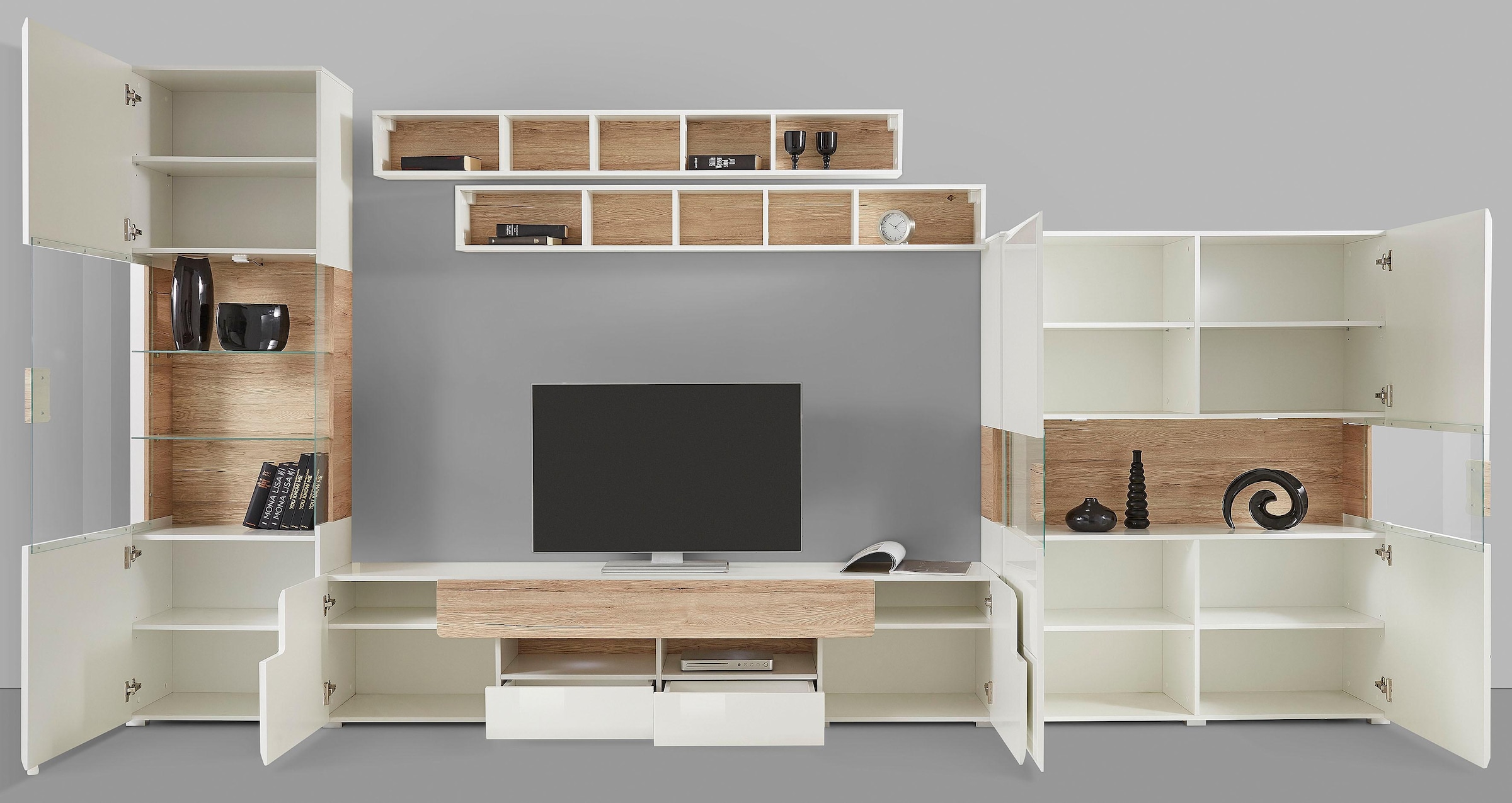 INOSIGN Wohnwand »Toledo,Breite 391cm stilvolle Mediawand ohne Beleuchtung« 5 Stk. tlg.