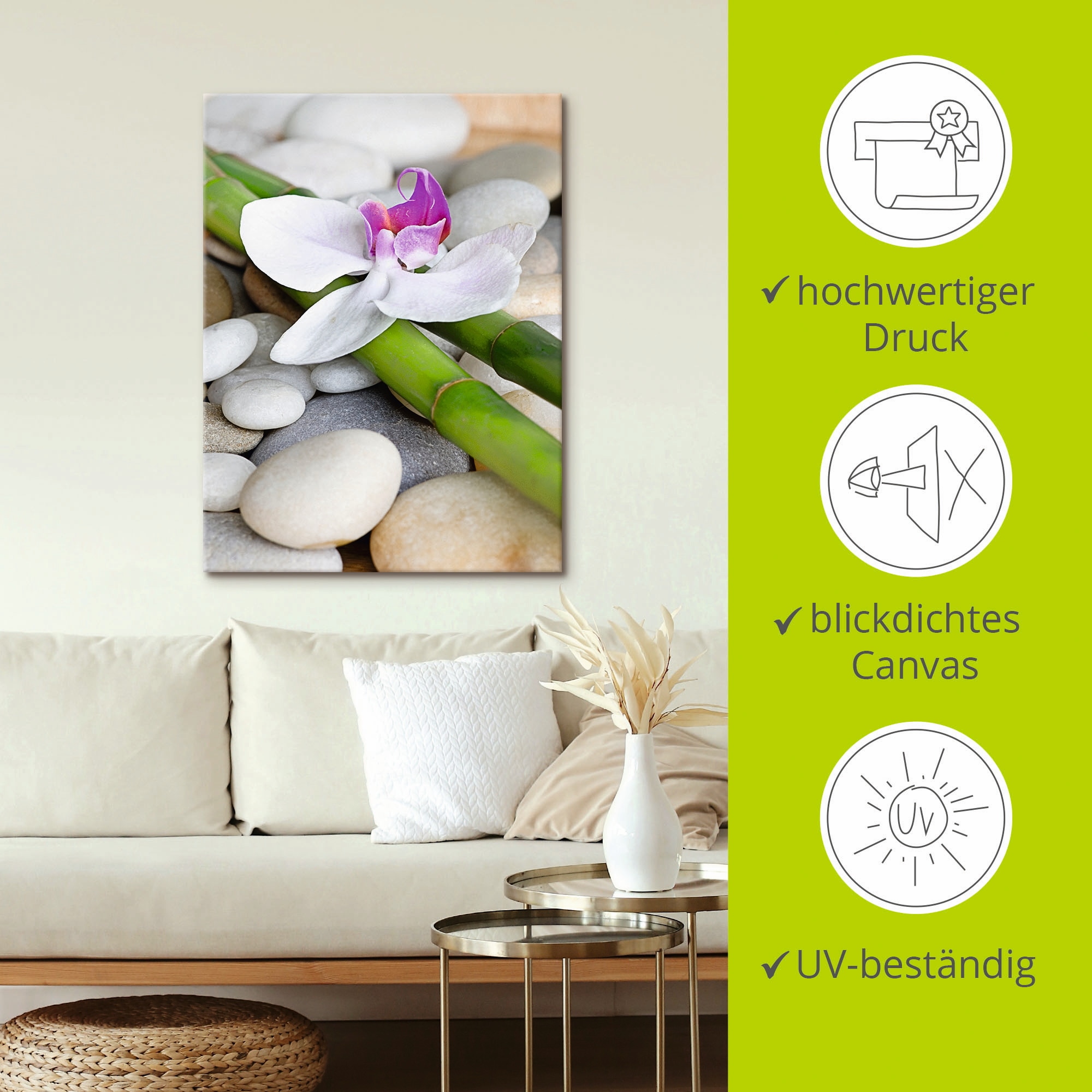 Artland Fresque murale »Zen Orchidee« 1 cuis tlg. als Alubild, Outdoorbild, Leinwandbild, Wandaufkleber, versch. Grössen