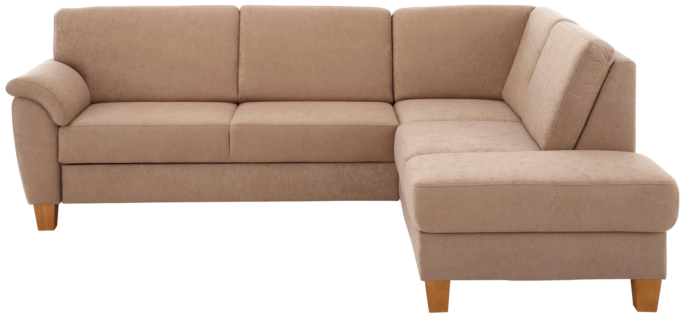 Home affaire Ecksofa »Alta L-Form« mit Federkern und Kontrastnaht, Füsse Buche eichefarben