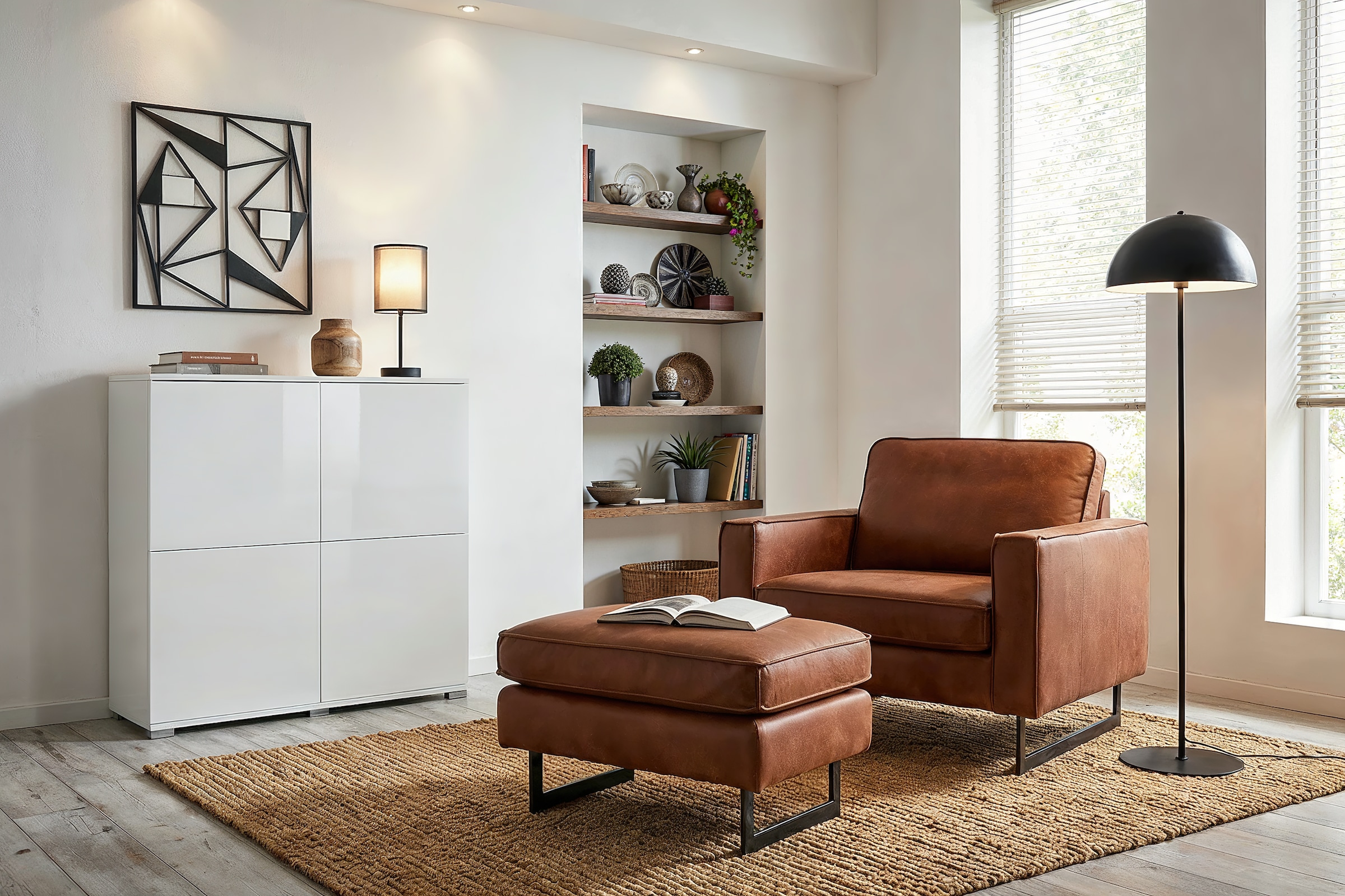 Home affaire Loveseat »Pinto 105 cm, Cord, Chenille, Lederoptik« mit Keder, Metallfüssen und auch in Cord Bezug erhältlich