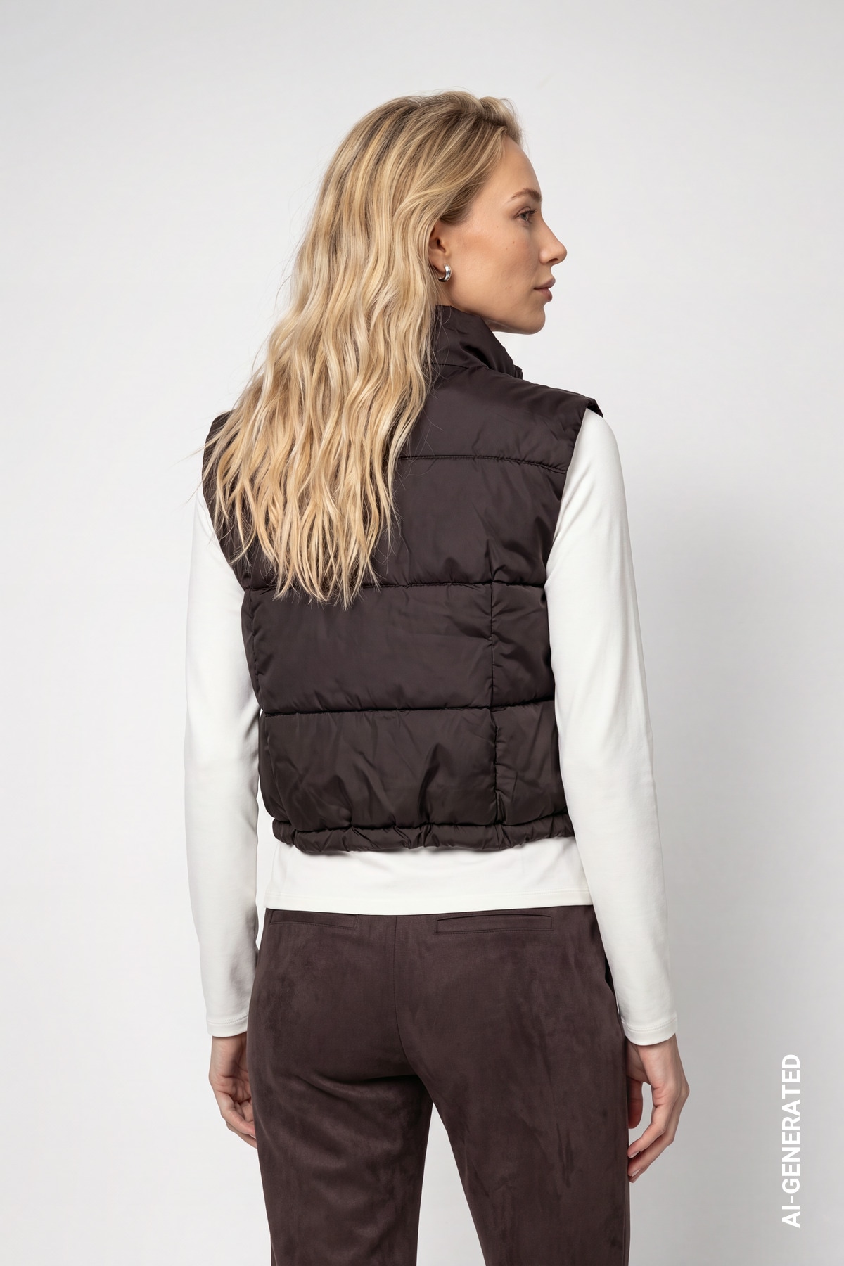Monari Gilet matelassé »Weste Basic Strickdetail« coupe régulière avec col montant