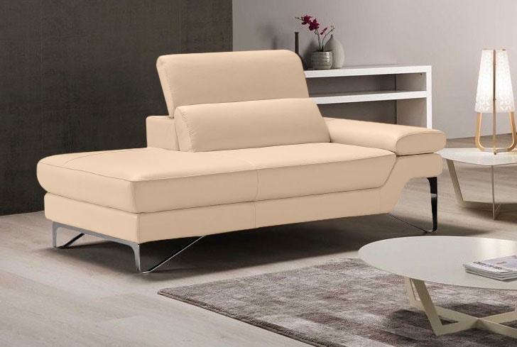 Egoitaliano Ottomane »Princess, elegantes Designsofa mit erstklassigem Sitzkomfort,« inkl. verstellbarem Kopfteil und edle Designmetallfüsse
