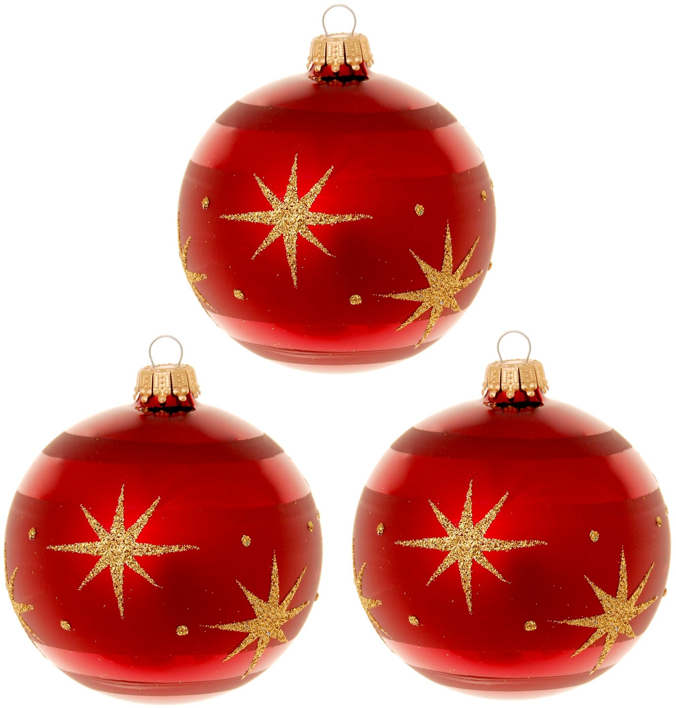 Krebs Glas Lauscha Boule de Noël »Xmas Night "Komet", 8 cm« décoration de Noël rouge, décoration de sapin, boules de Noël en verre