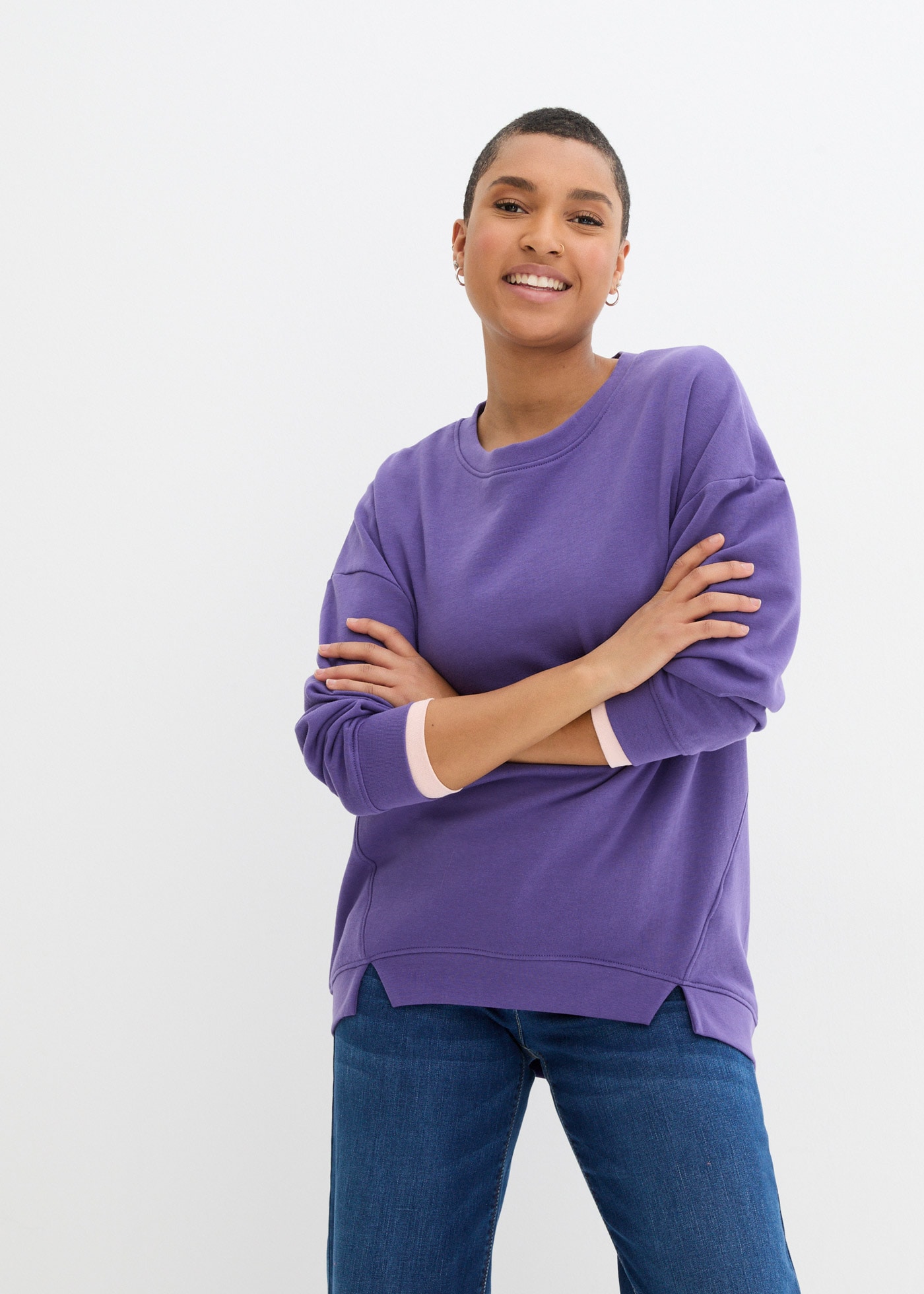 bonprix Sweatshirt »Oversize-Sweatshirt«, lässig geschnittene Passform, Oversize-Fit, mit Rundhalsform
