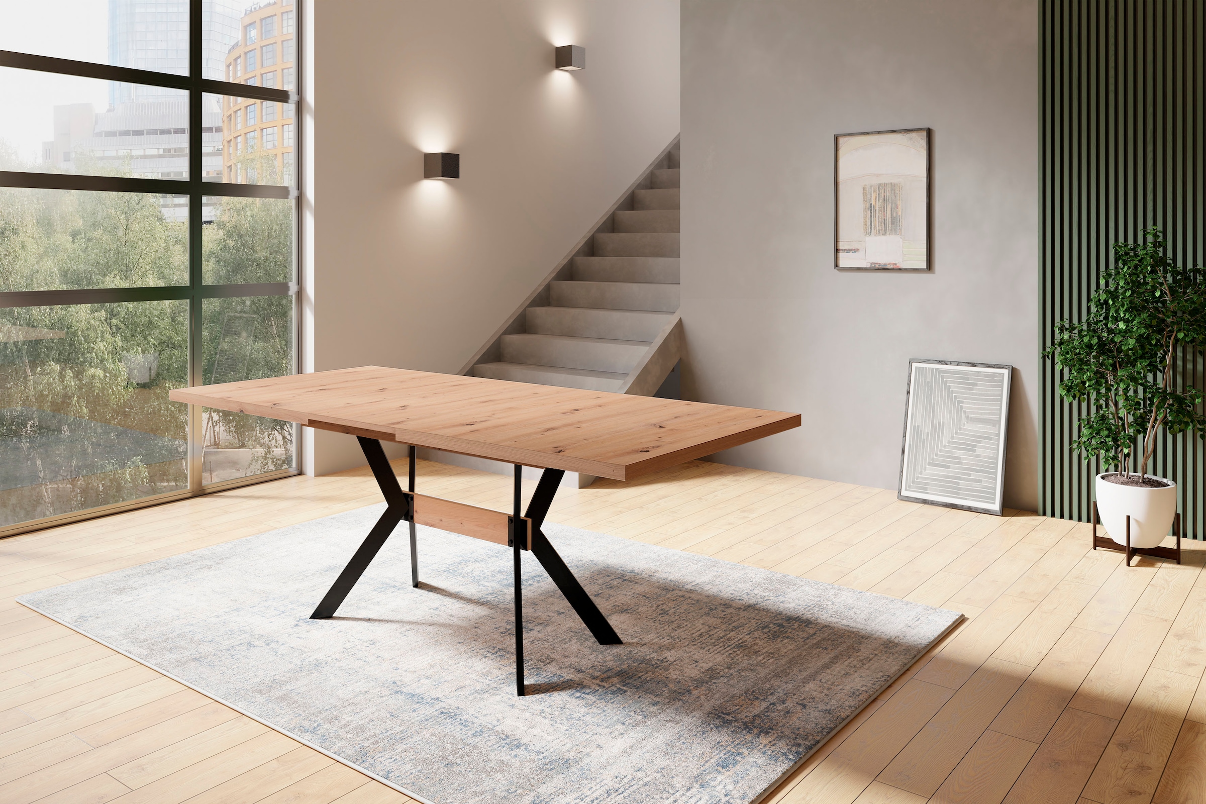 byLIVING Esstisch »Bremen« ausziehbar mit innenliegender Einlegeplatte, 160 auf 200cm