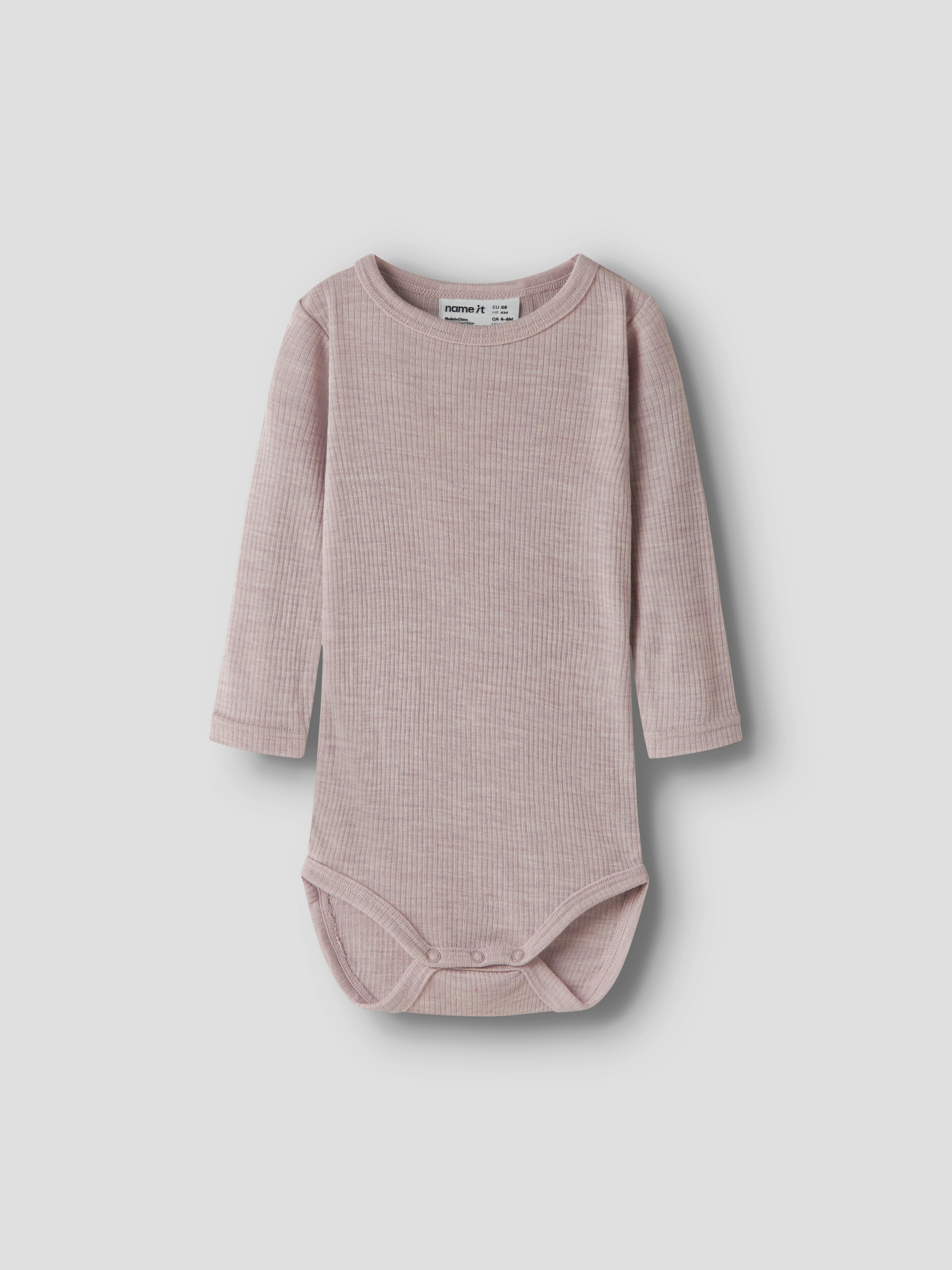 Name It Body à manches longues »NBNWAX WOOL RIB LS BODY NOOS« en pure laine mérinos