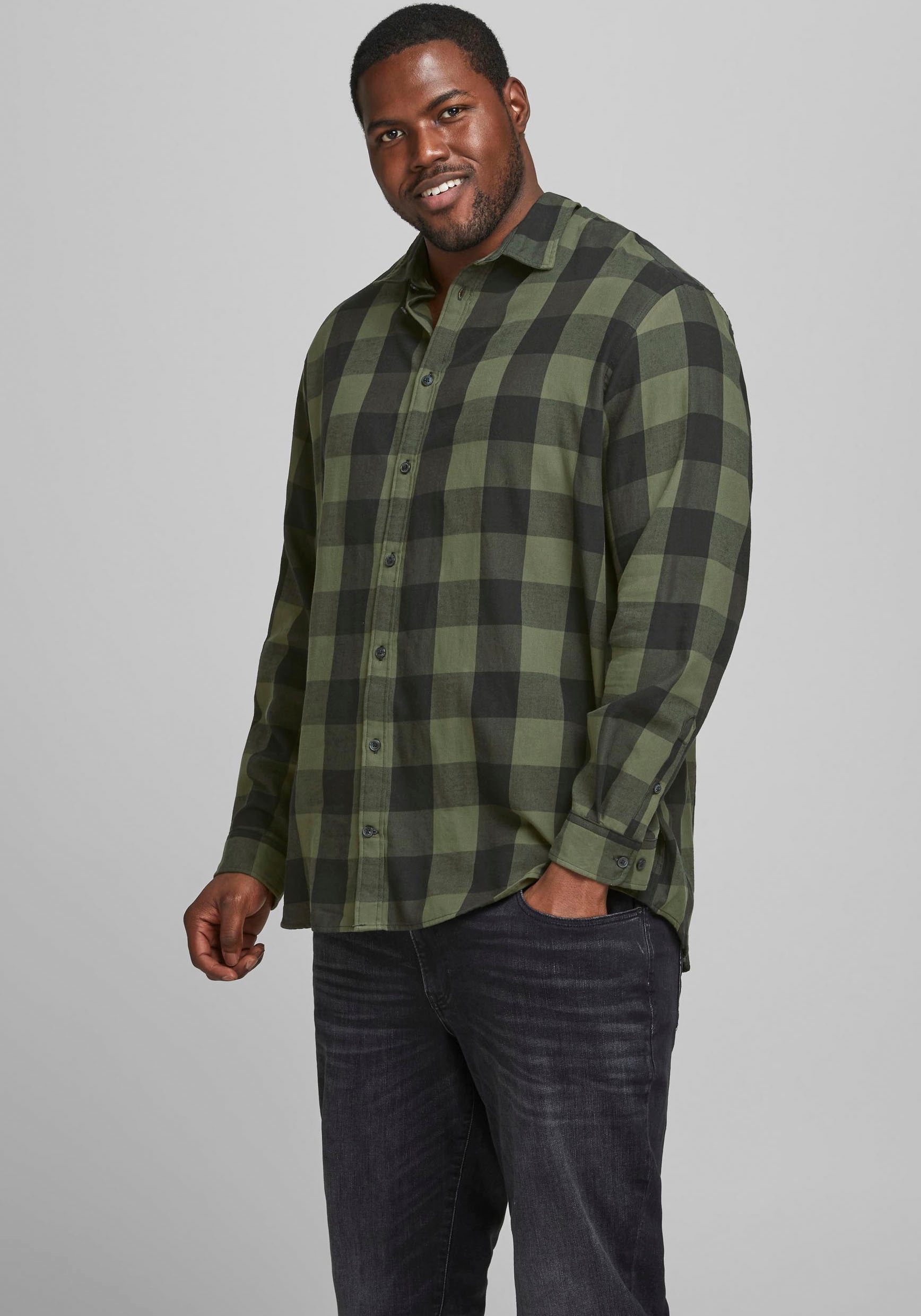 Jack & Jones PlusSize Karohemd »GINGHAM TWILL SHIRT« Bis Grösse 6XL