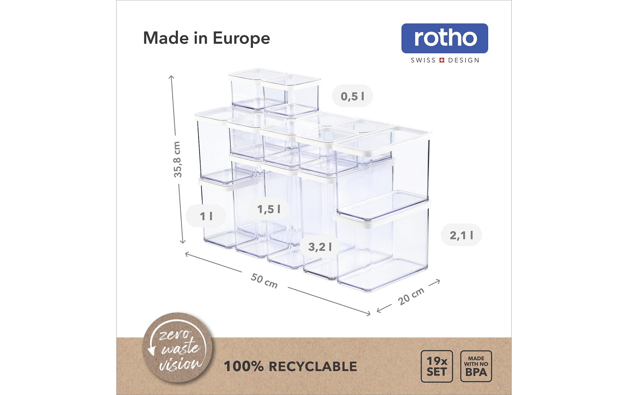 ROTHO Boîte à provisions »Set Premium Dosen 19 tlg. Loft 21 l«