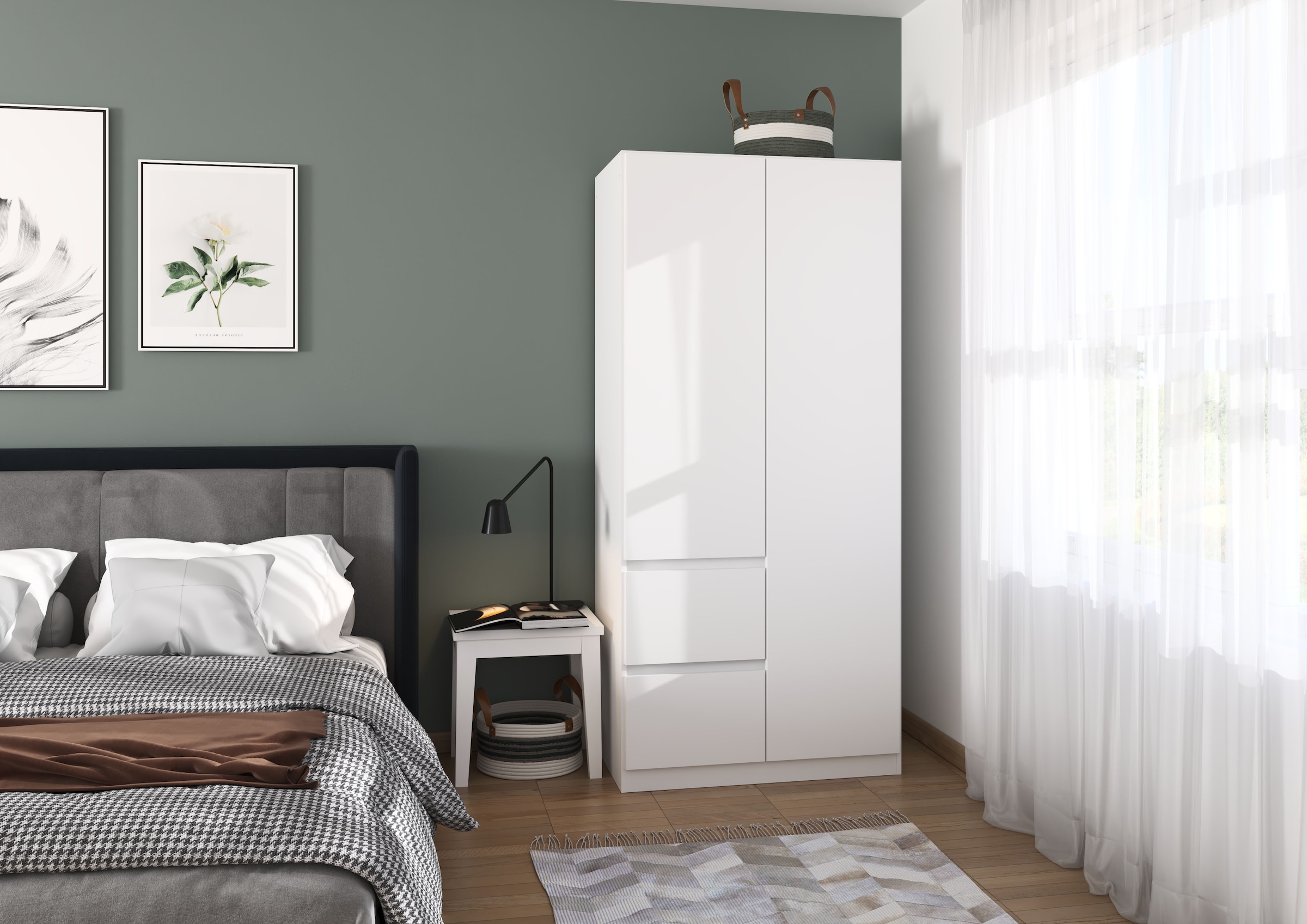 rauch Drehtürenschrank »Kleiderschrank Schrank Garderobe Wäscheschrank Ankleide NIDDA« Breiten 91/136/181 cm, Höhe 197 cm,  grifflose Front sowie Push-to-Open Funktion MADE IN GERMANY