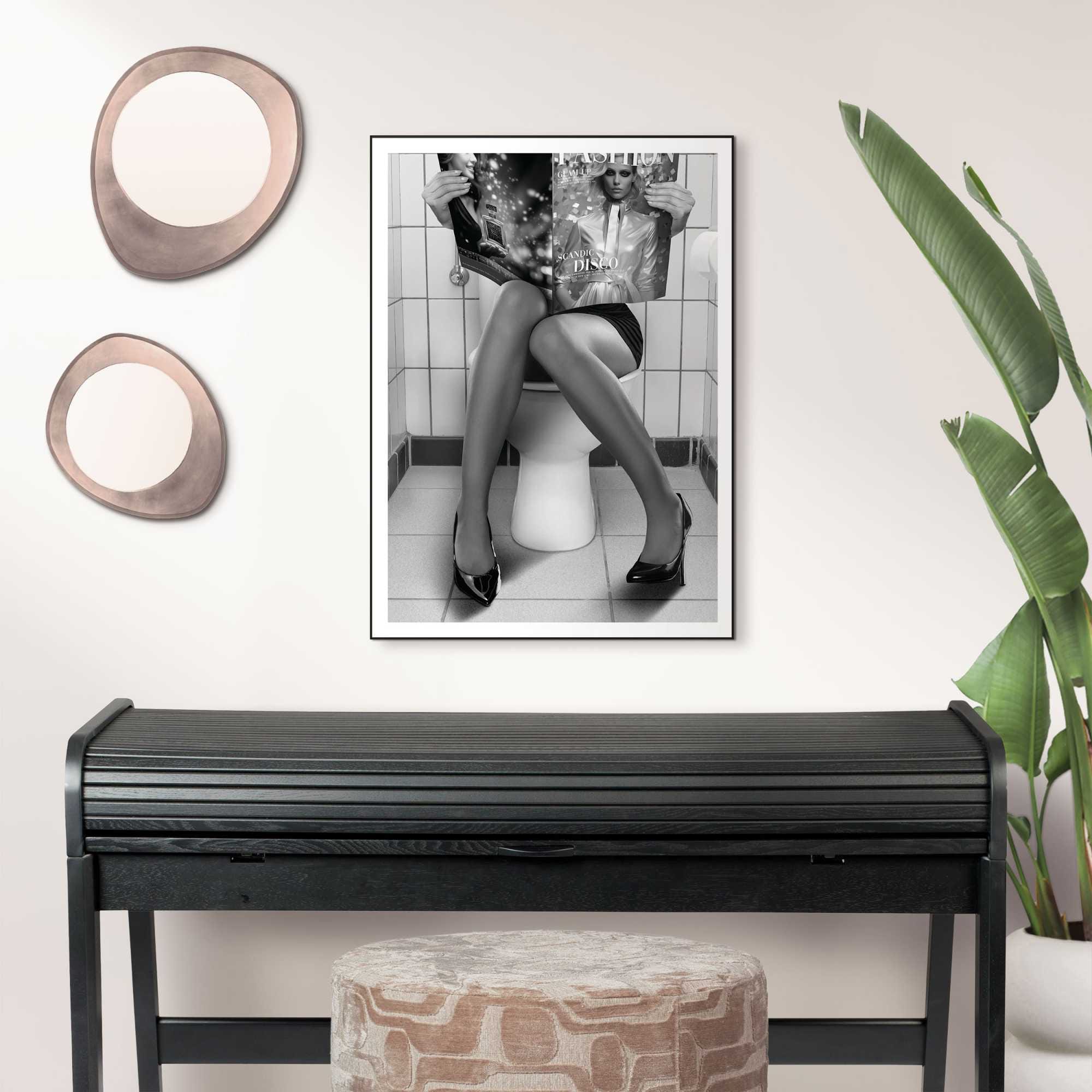 Reinders! Poster »Toilet Fashion« Toilette - Frau - Glamour - Schwarz-Weiss - MDF - Menschen - 50x70 cm