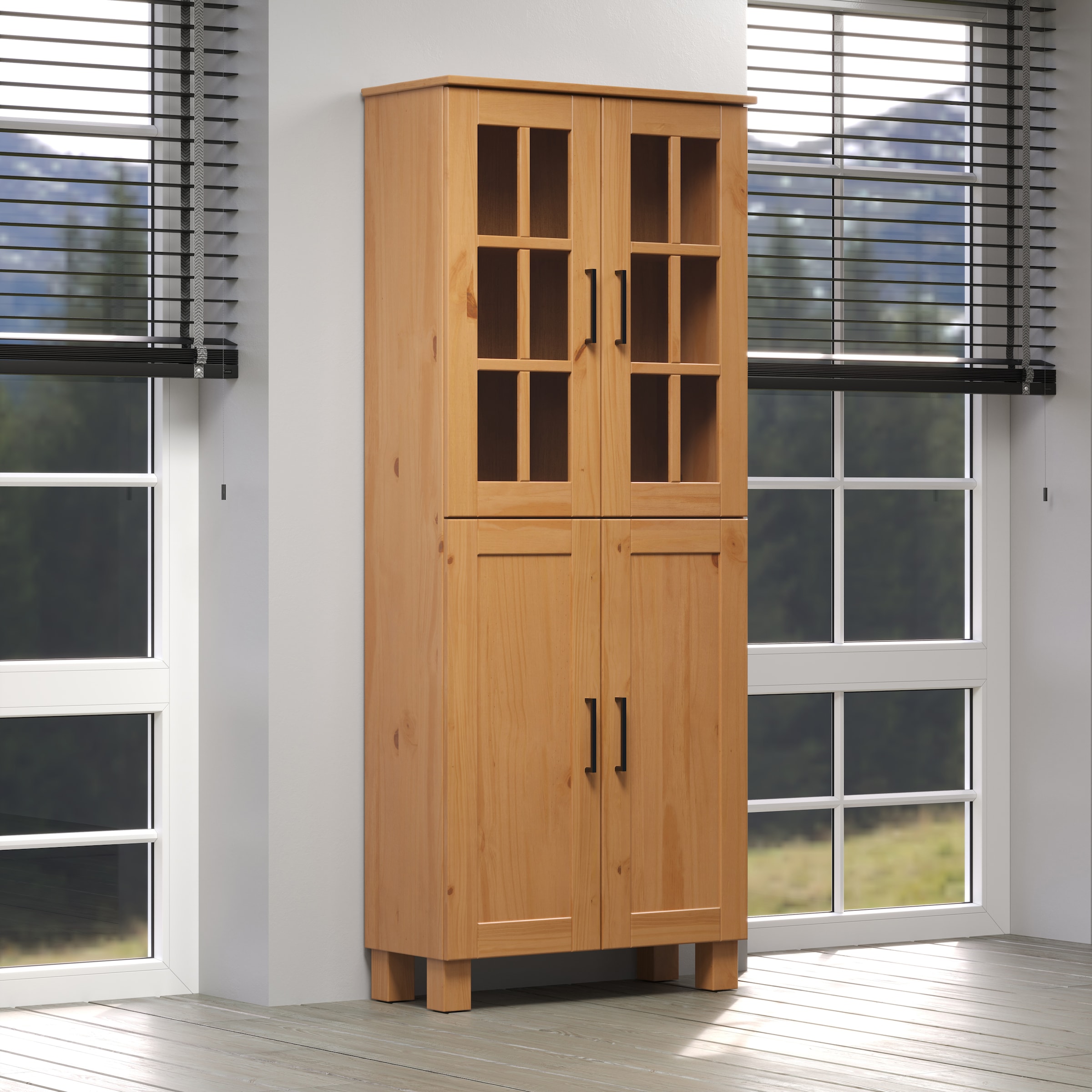 welltime Armoire haute »Ulea« 1 cuis tlg. Breiter Badschrank aus Massivholz - Masse (B/T/H) 70/30/170 cm