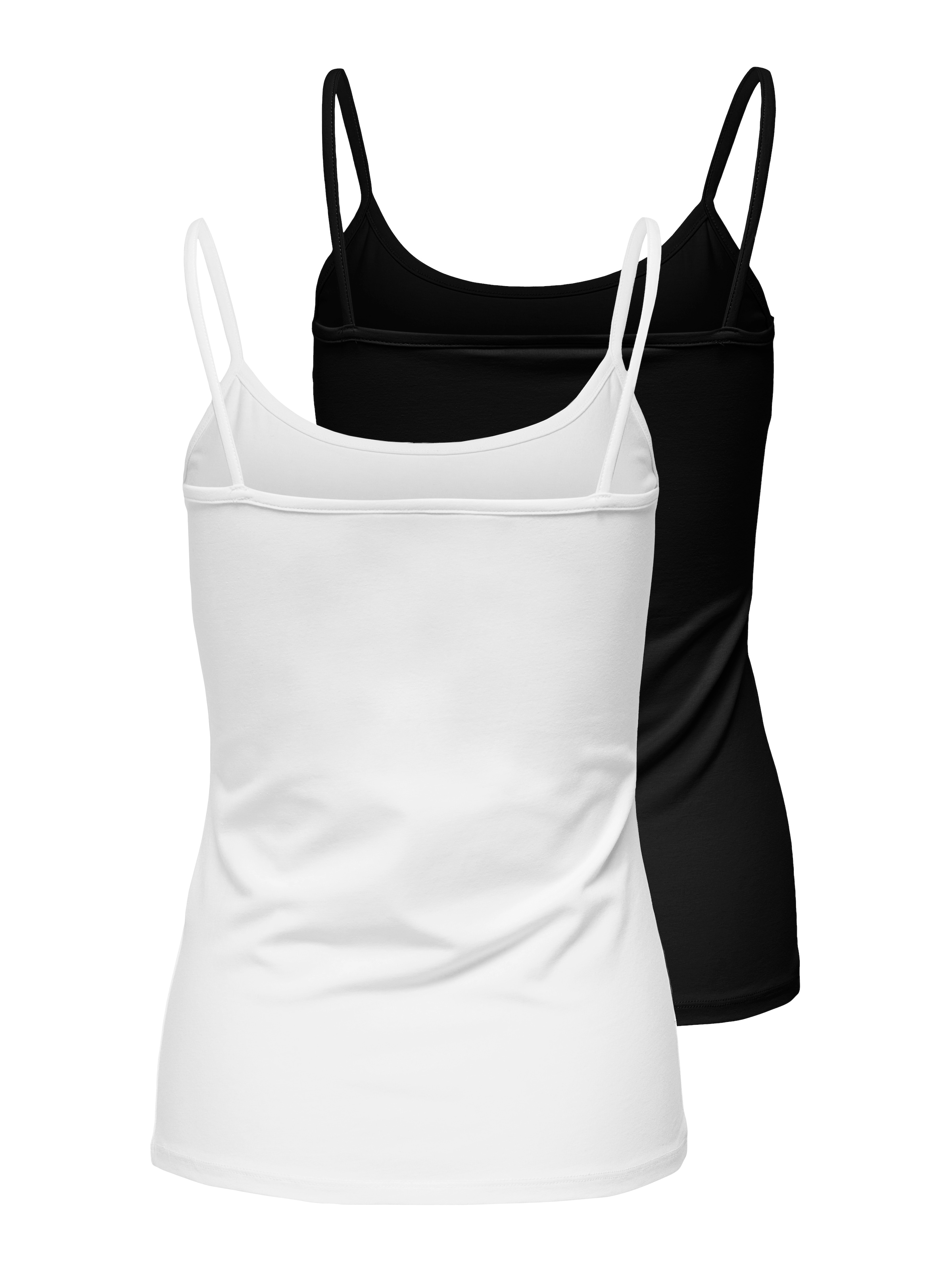 ONLY Spaghettitop »Figurbetontes Spaghettitop im Doppelpack zum Unterziehen« 2er-Pack,  tiefer Rundhals, sehr figurbetont, modisch, unifarben, Stretch