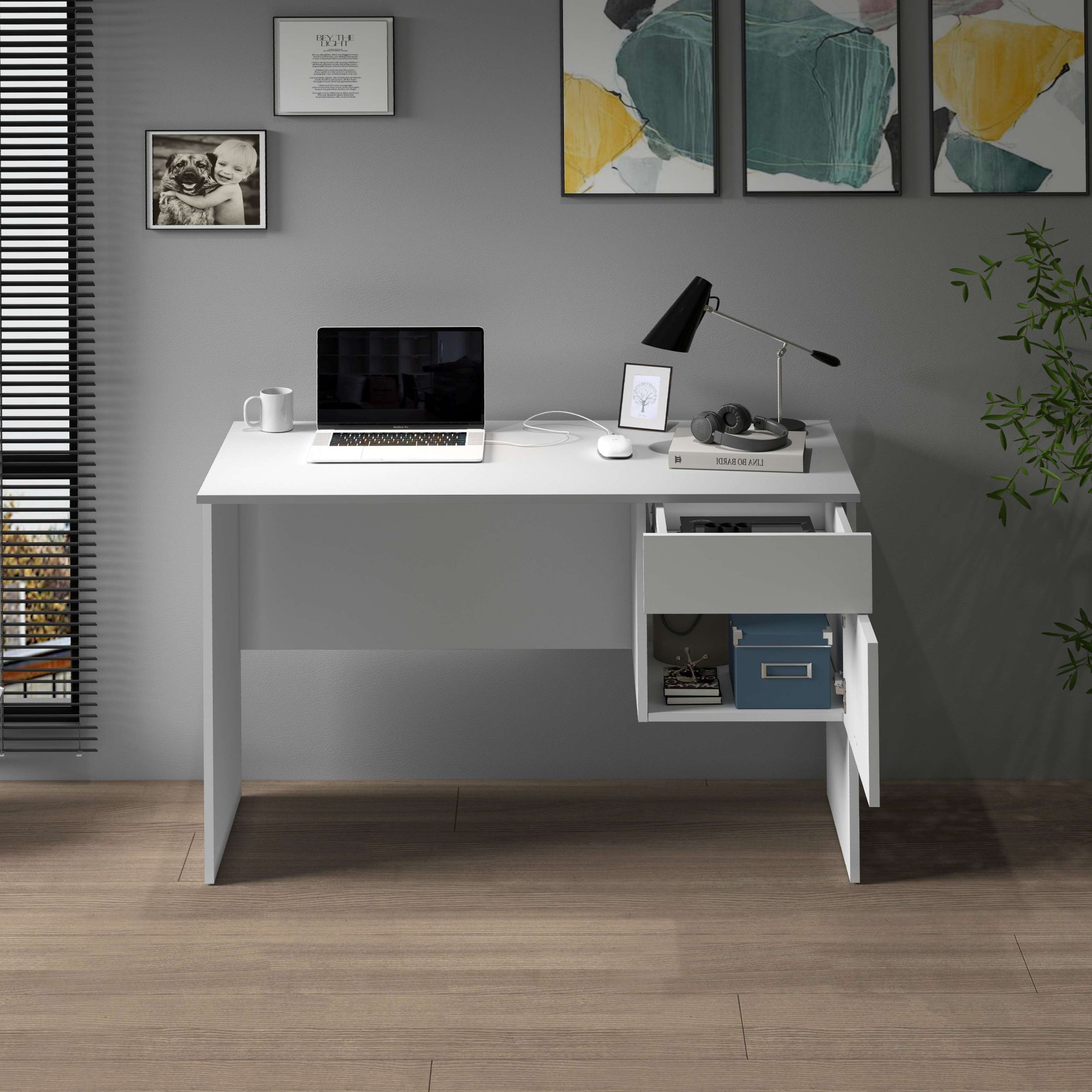 Home affaire Bureau »Essential, Schreibtisch, kleiner Computertisch, Bürotisch für Büro« 1 cuis tlg. mit 1 Tür,1 Schublade, Arbeitsplatte Breite 110 cm