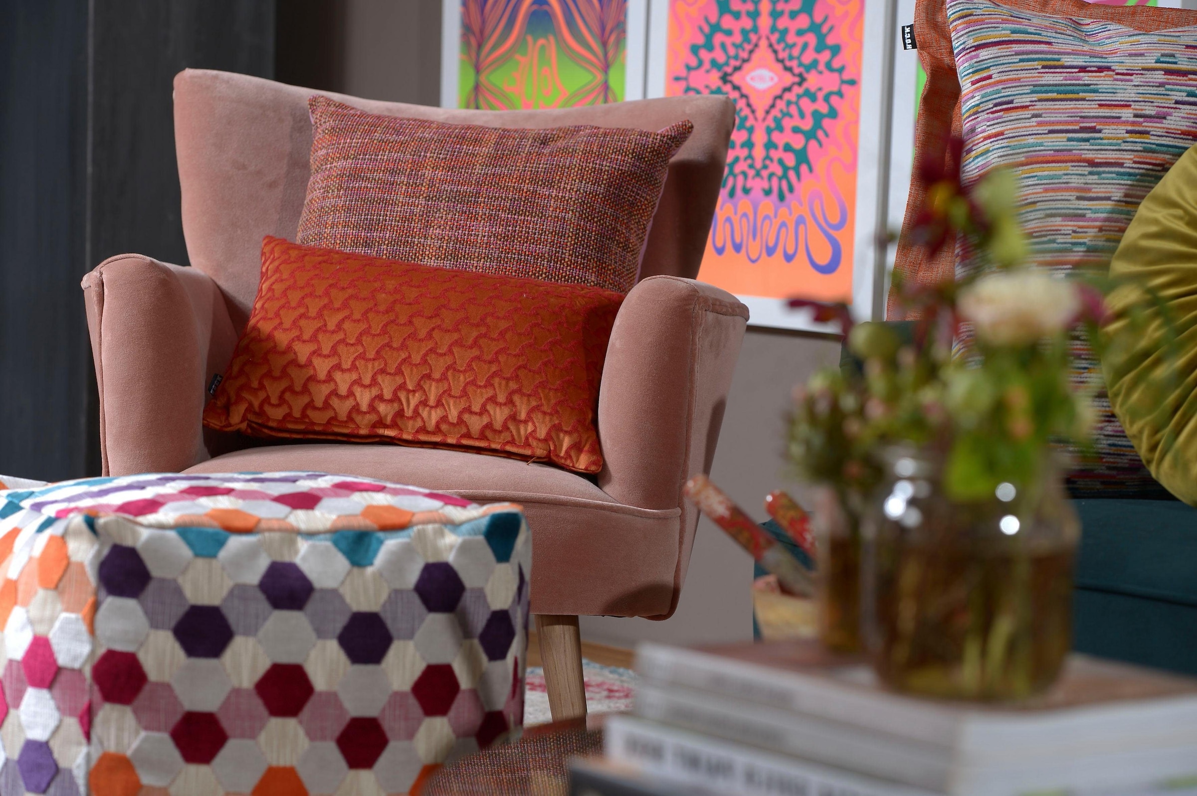 H.O.C.K. Dekokissen »Refosco« mit feinem Karomuster, Kissenhülle mit Füllung, 1 Stück