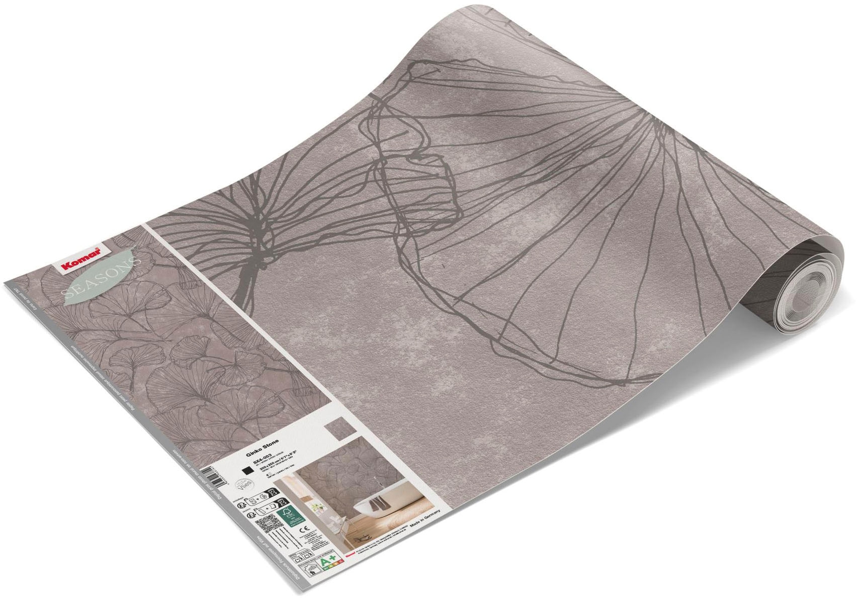 Komar Papier peint photo »Vlies Fototapete - Ginko Stone - Grösse 200 x 250 cm« imprimé