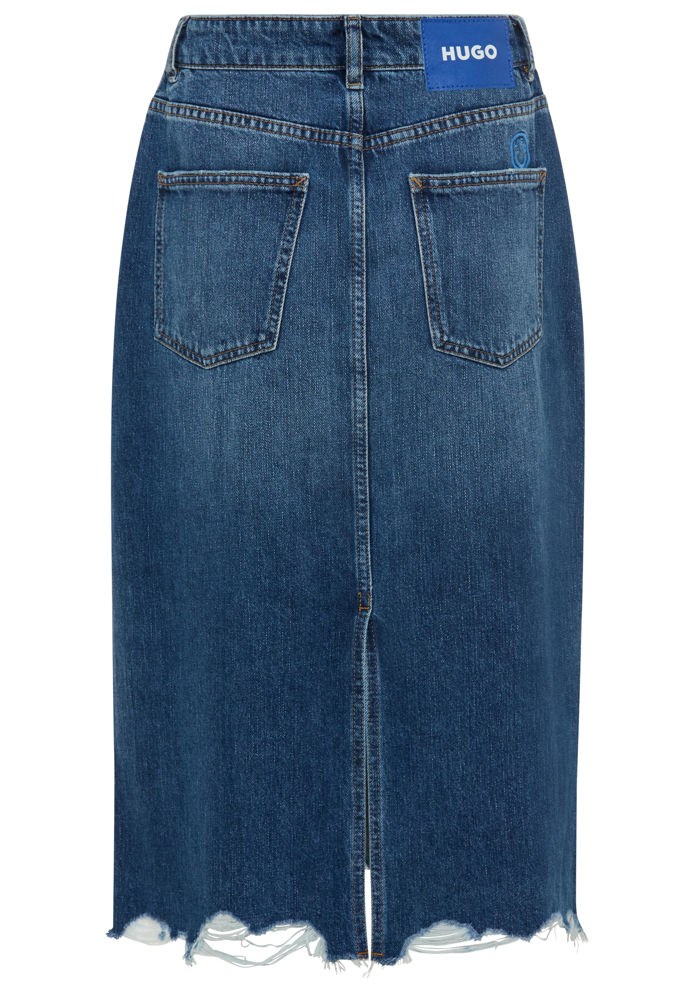 HUGO Blue Jupe en jean »Gadele« Mid Rise, in Midi-Länge