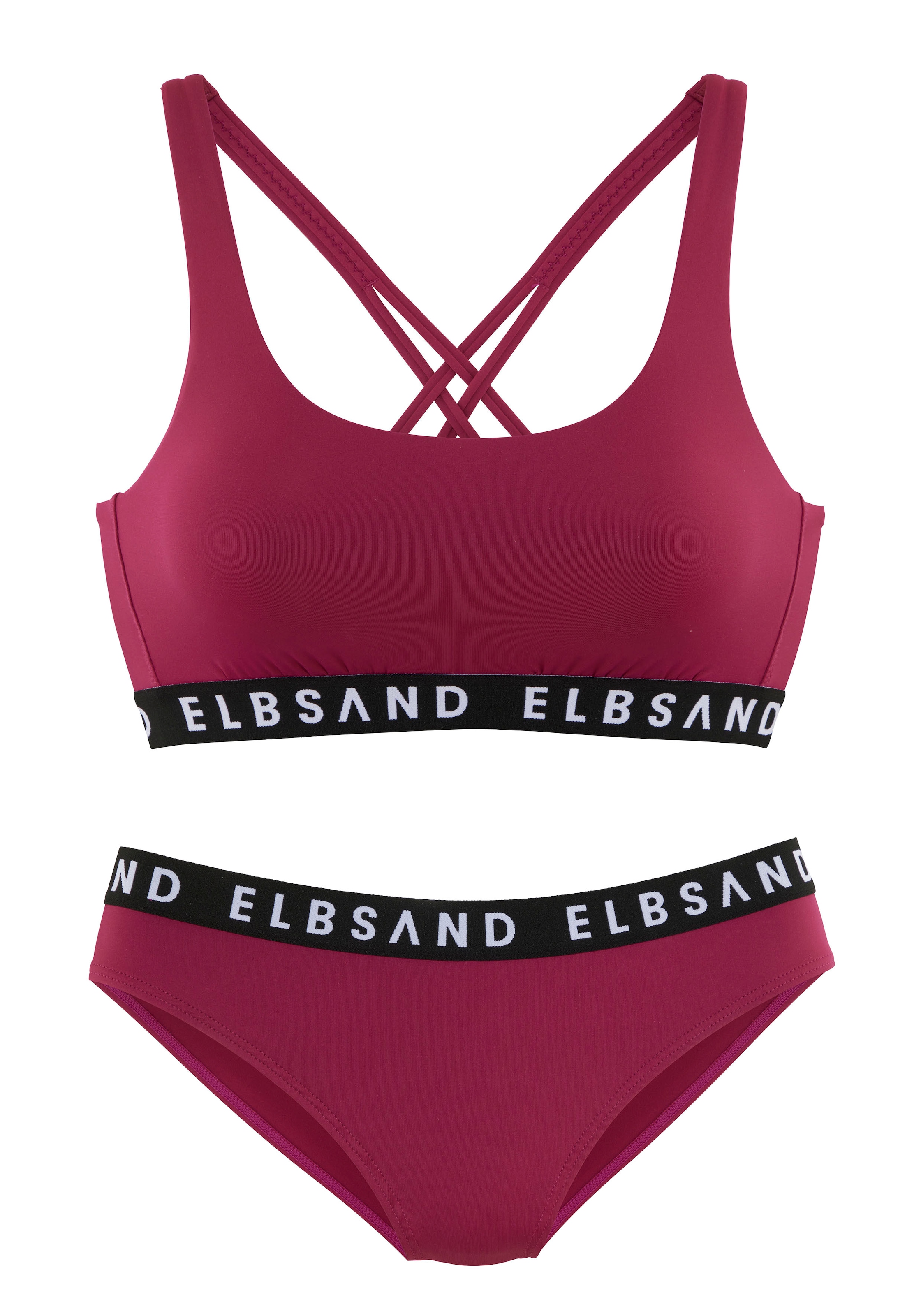 Elbsand Bustier-Bikini mit Markenschriftzügen in Kontrastfarbe