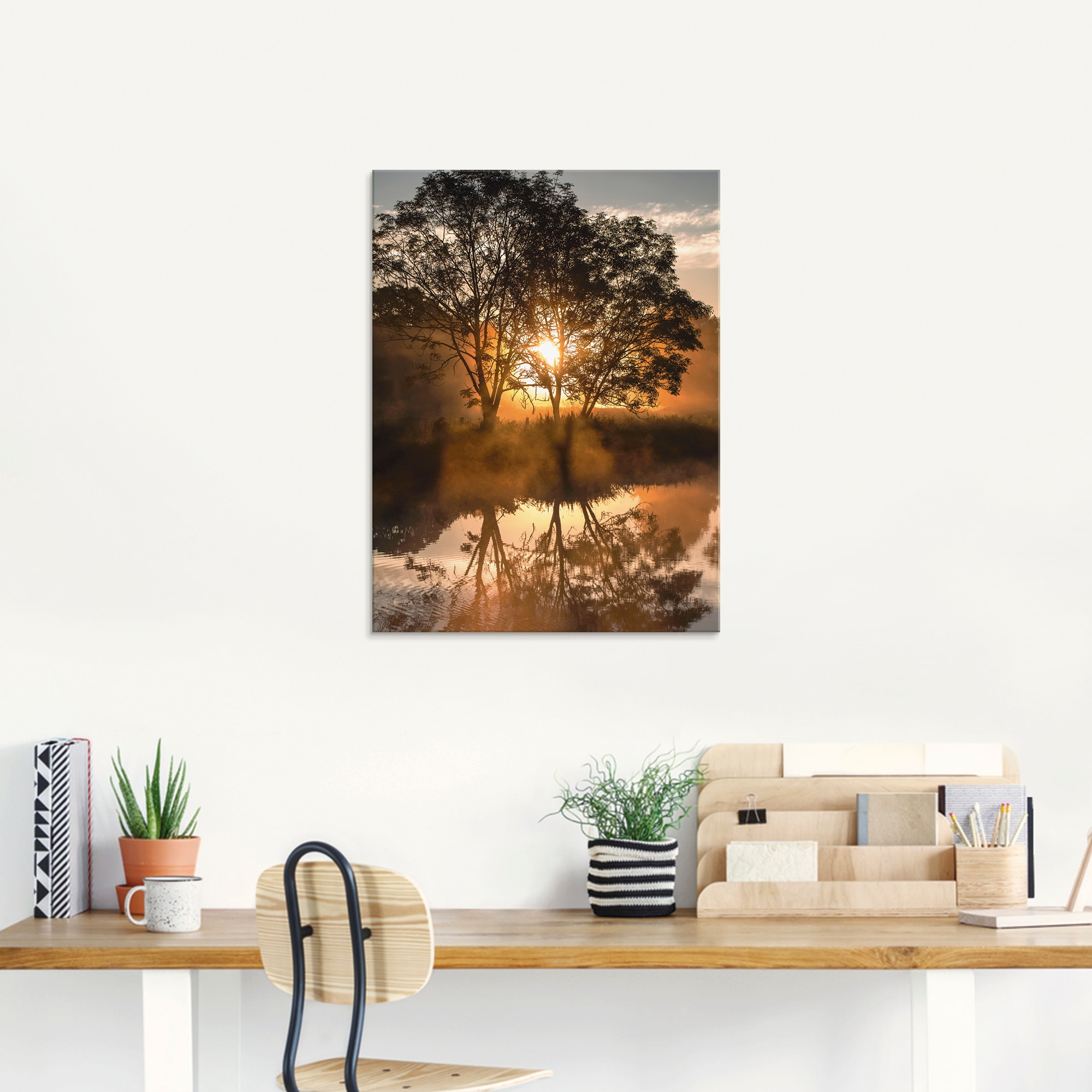 Artland Glasbild »Früh morgens, wenn der Tag erwacht« Gewässer 1 Stk. tlg. in verschiedenen Grössen