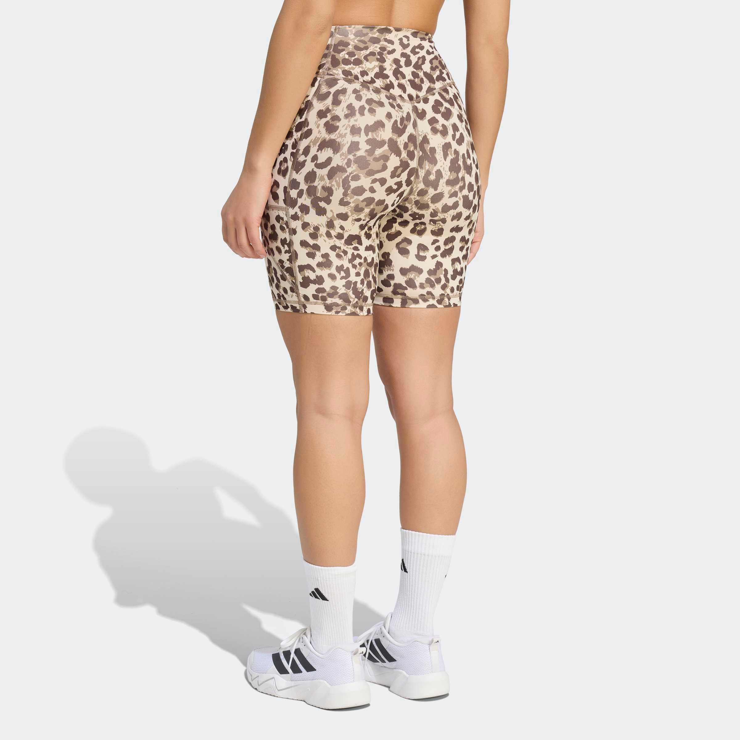 adidas Performance Short »OPTIME ESSENTIALS WORKOUT LEGGINGS, KURZ, LEOPARDENPRINT«