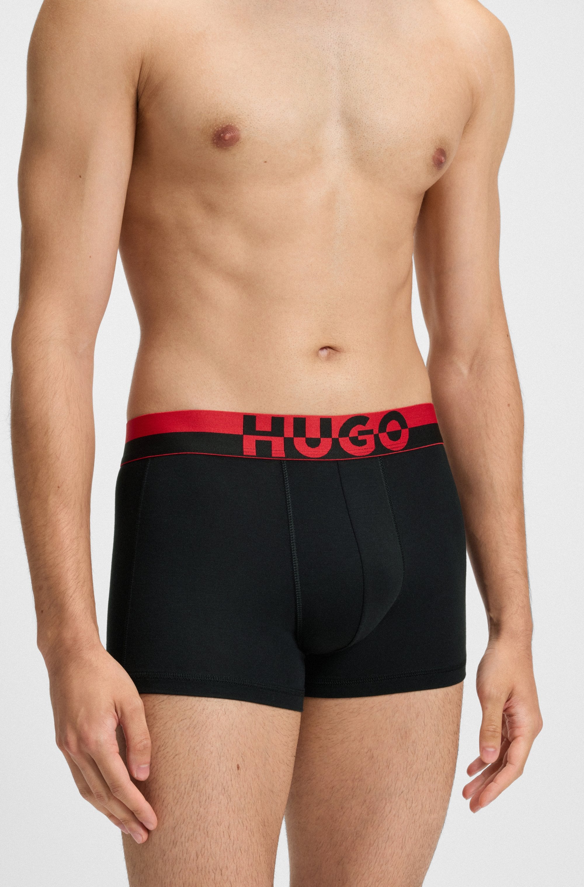 HUGO Underwear Boxers »TRUNK TR. SPLIT LOGO« 3 cuis enganliegend, kurzes Bein