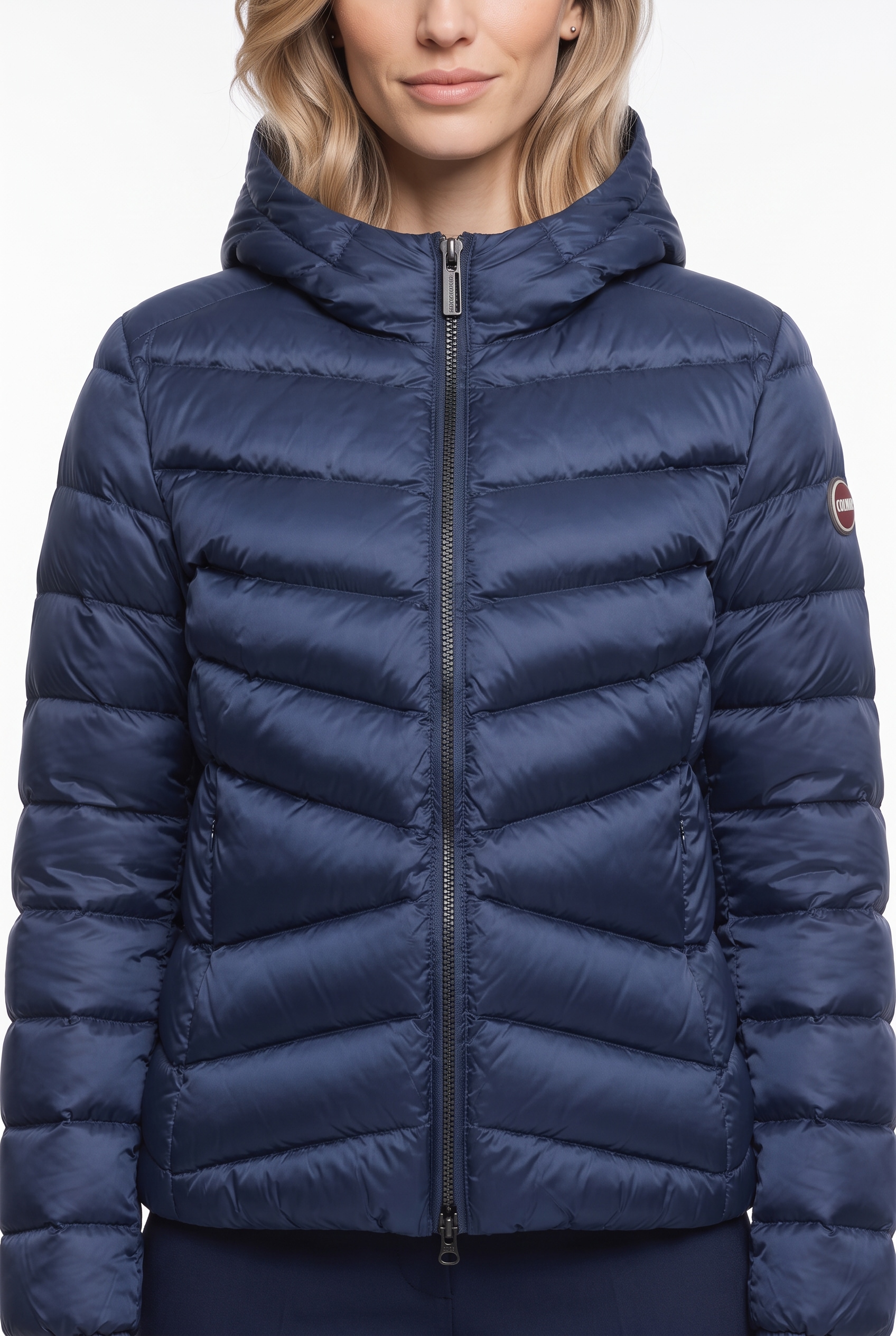 Colmar Doudoune avec capuche mit glänzendem Finish, schmale Passform, 2-Wege-Zipper