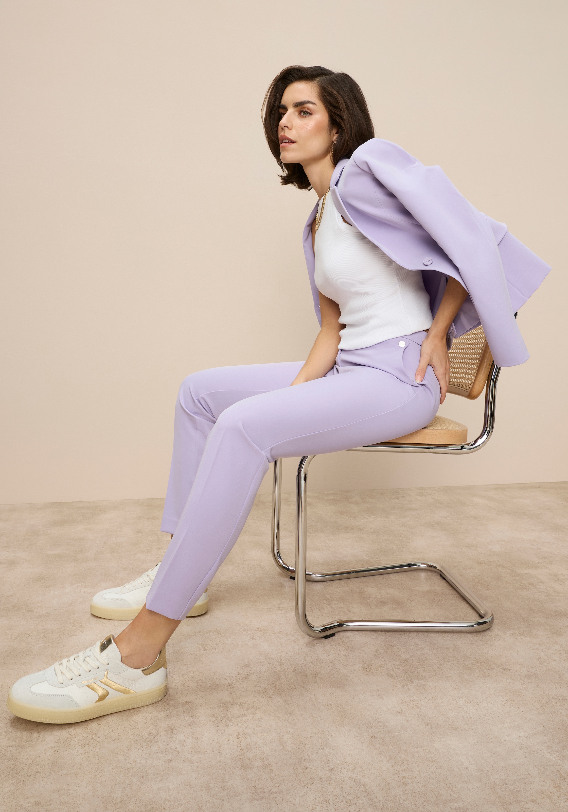 Tamaris Pantalon de costume  in Trendfarben - mit passendem Blazer