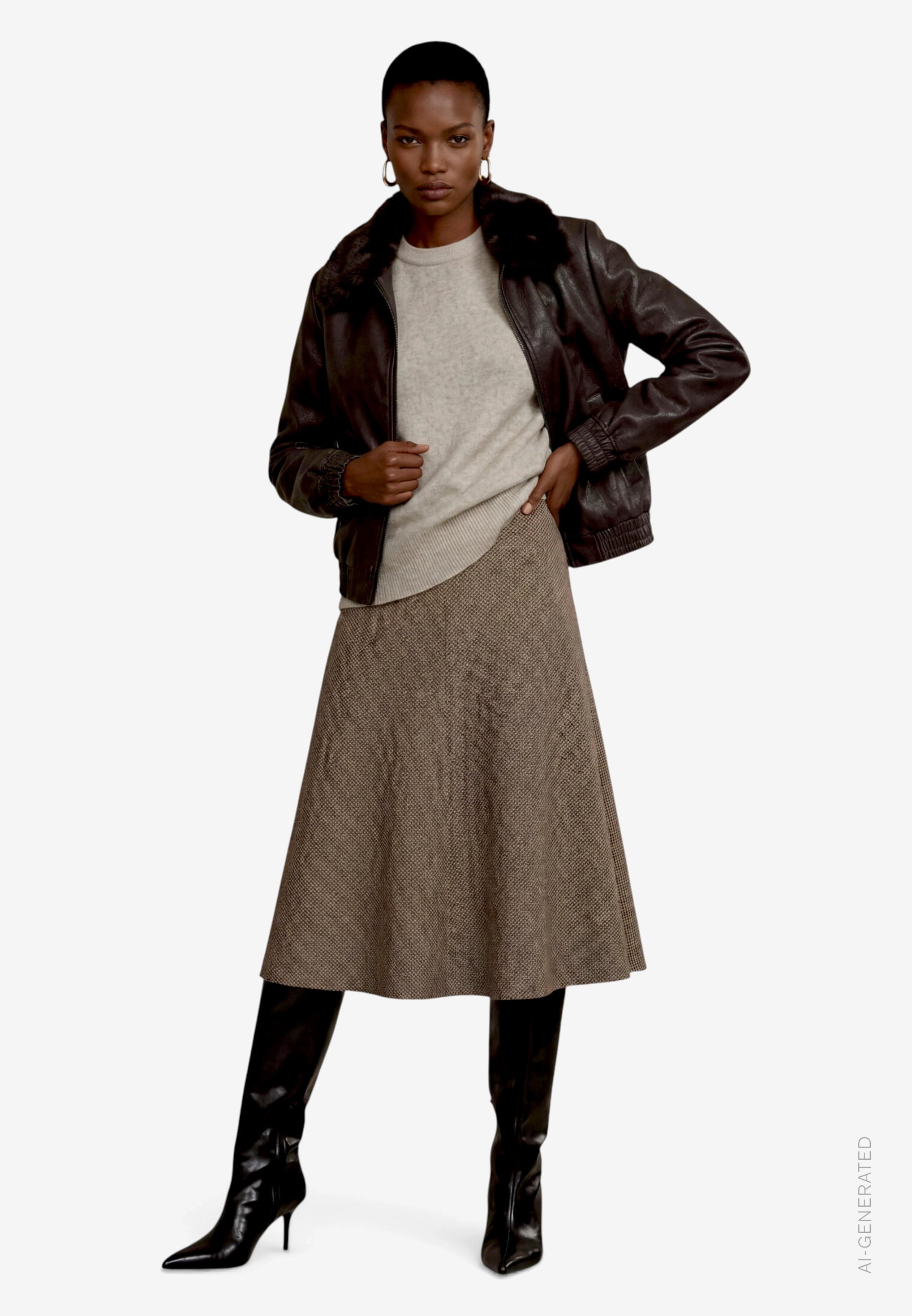 Zero Veste en imitation cuir sans capuche Veste en similicuir avec col à effet fourrure