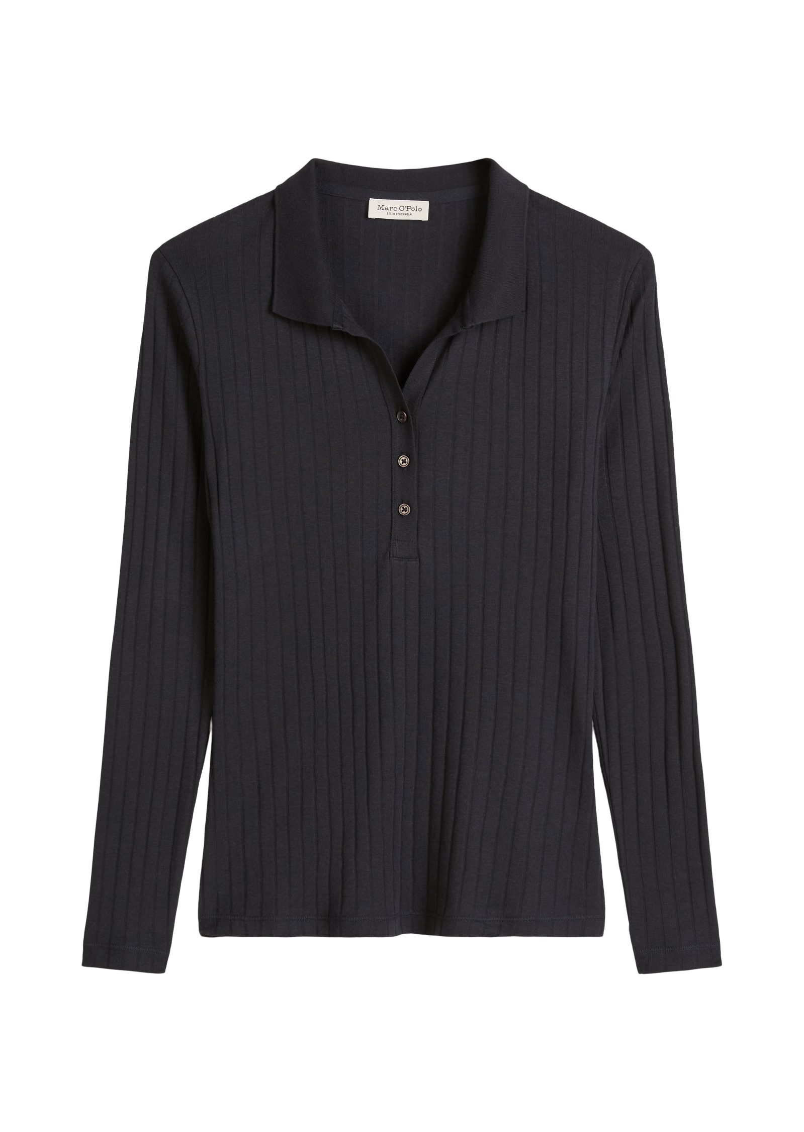 Marc O'Polo Langarm-Poloshirt Jersey aus Organic-Cotton-Modal-Mix, regular fit