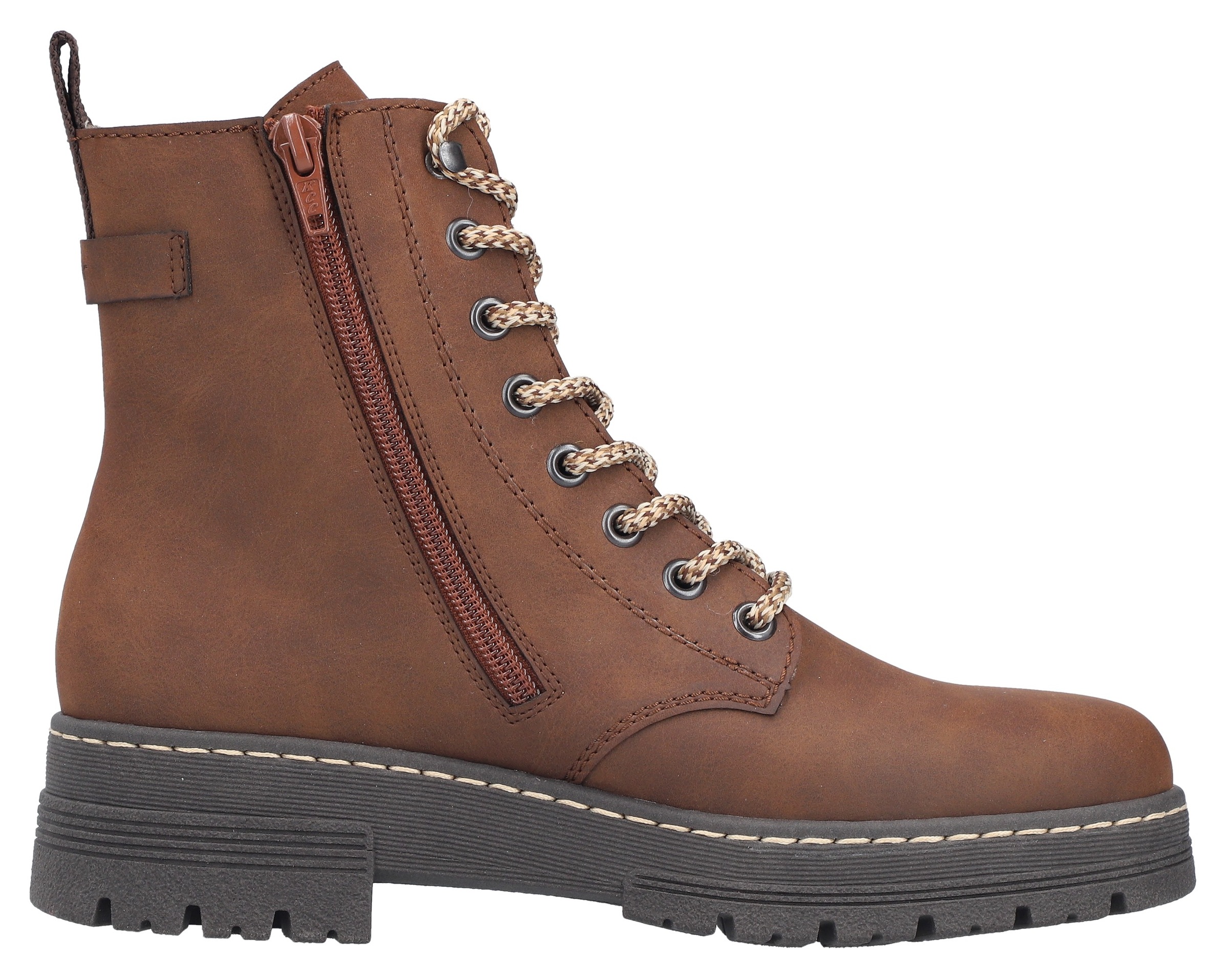 Rieker Bottes à lacets  bottines à lacets, bottines à plateforme, semelle profilée, avec fermeture éclair intérieure