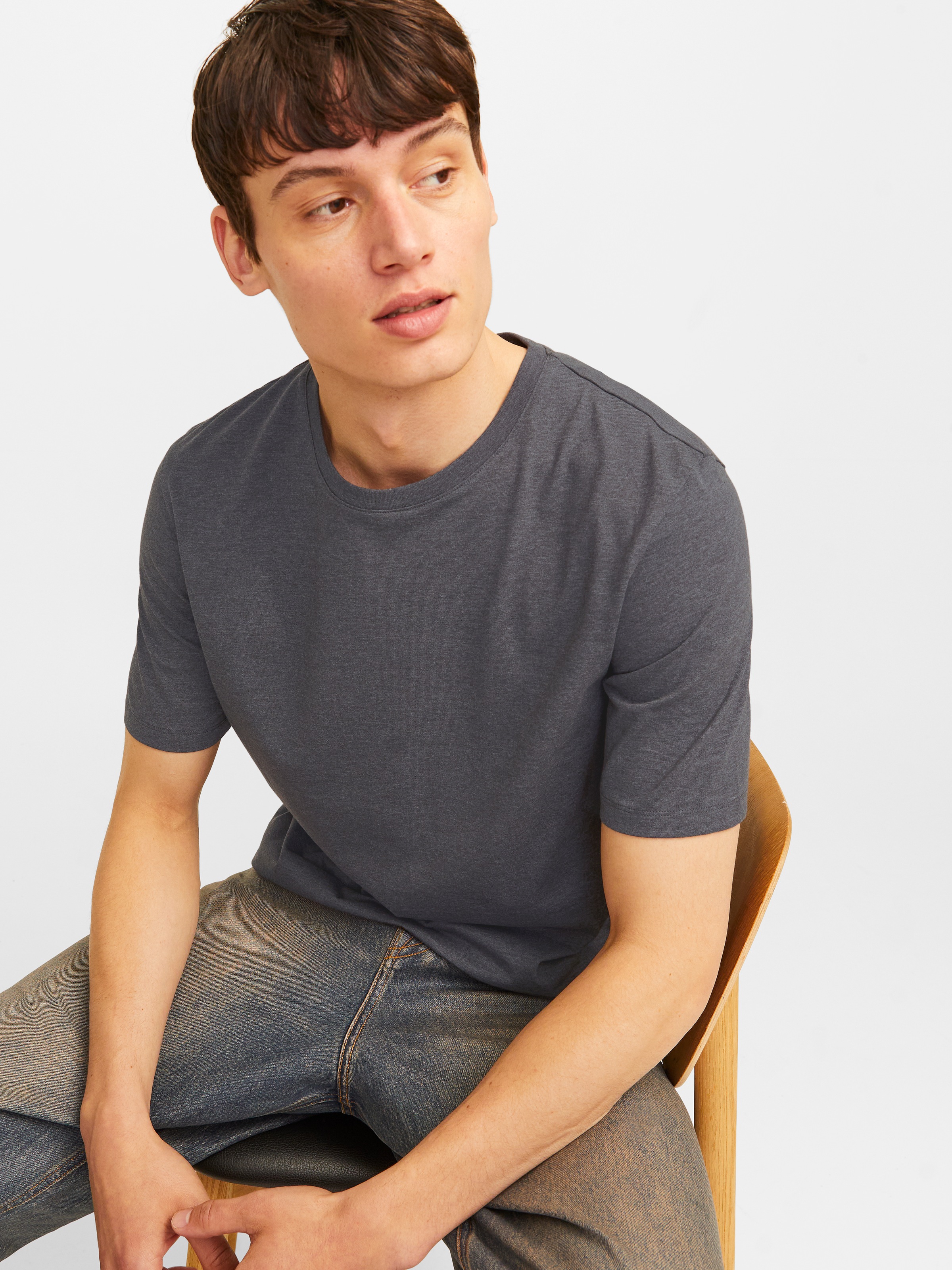 Jack & Jones Rundhalsshirt »JJEORGANIC MELANGE TEE SS O-NECK NOOS« Baumwollmischung, regular fit