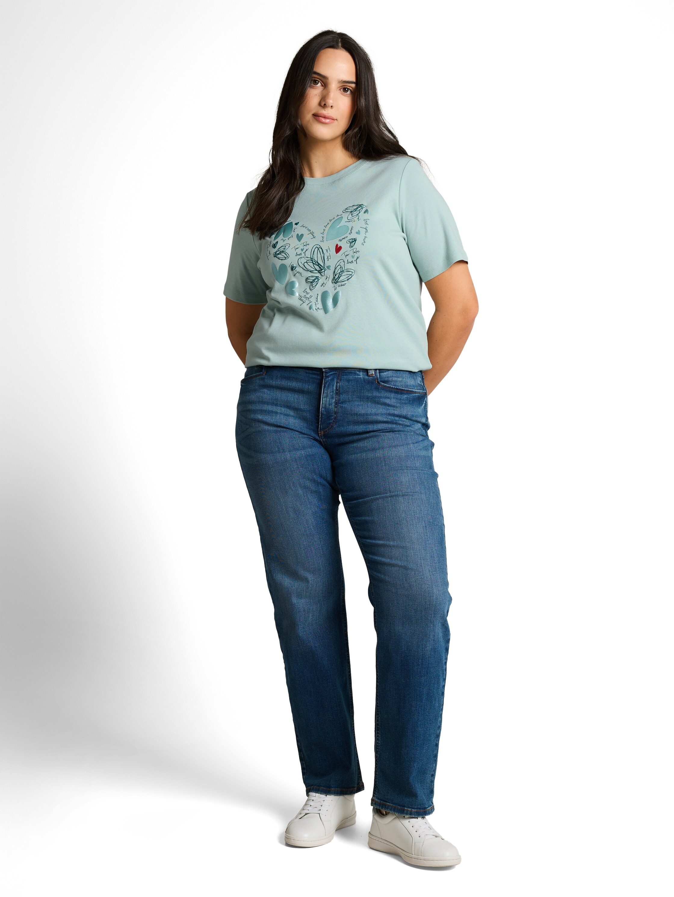 TOM TAILOR PLUS T-Shirt mit Glitzer-Print