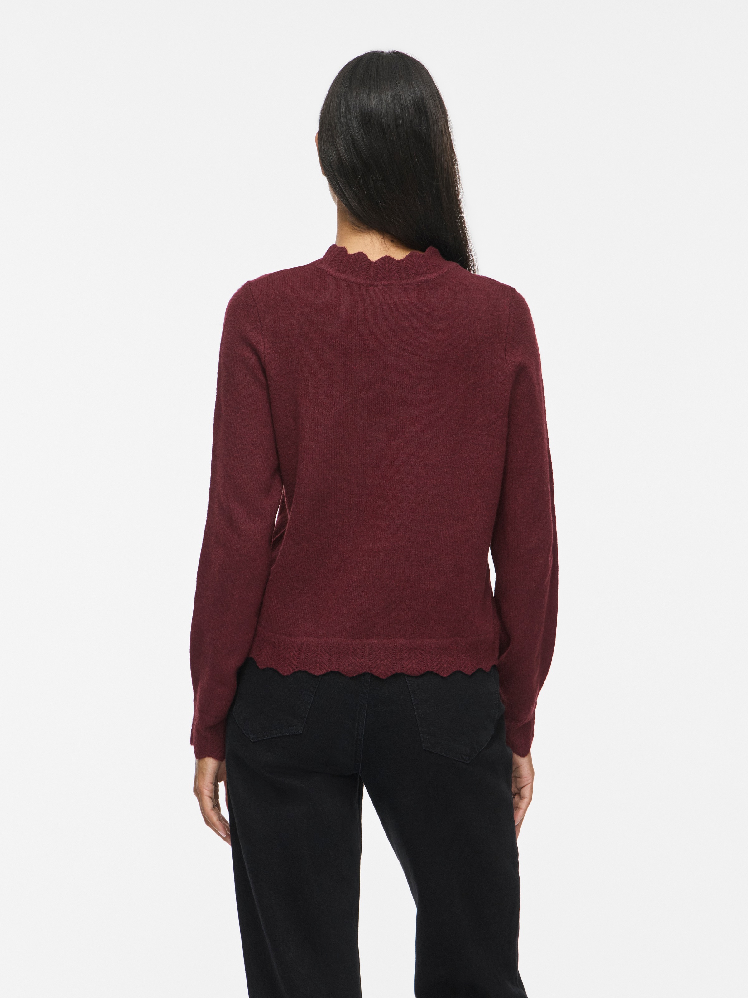 Vila Pull en tricot »VINIKOLINA O-NECK L/S KNIT TOP - NOOS« mélange de matériaux, coupe régulière