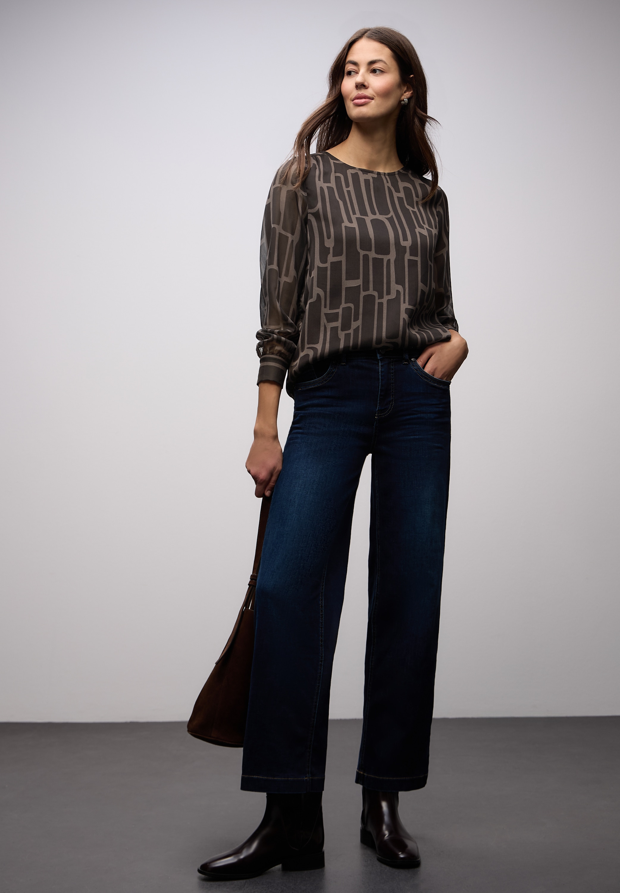 STREET ONE Blouse à manches longues mit grafischem Muster