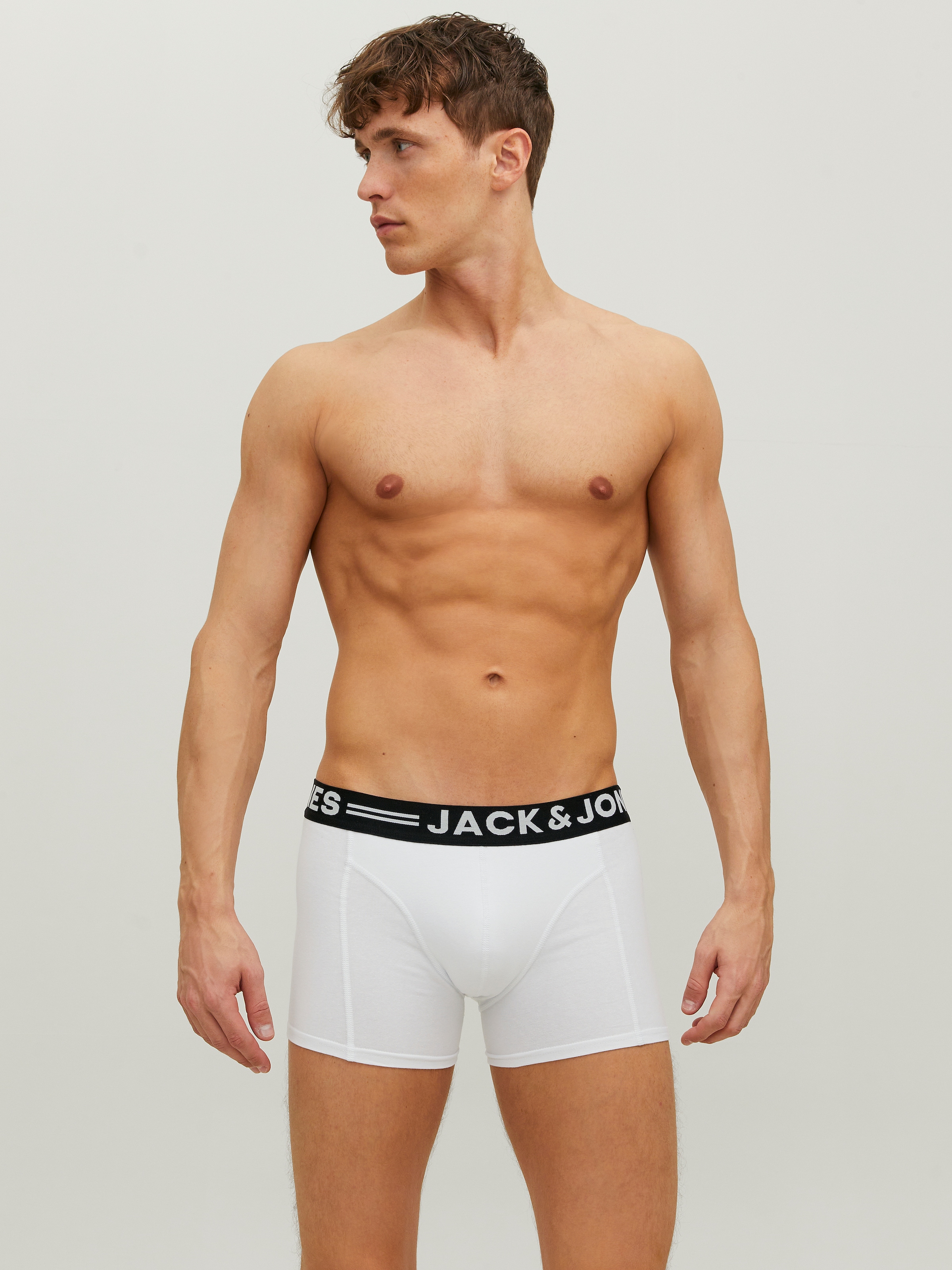 Jack & Jones Boxer »Sense Trunks« Packung, 3er-Pack, 3 cuis Baumwollmischung, elastisches Bündchen