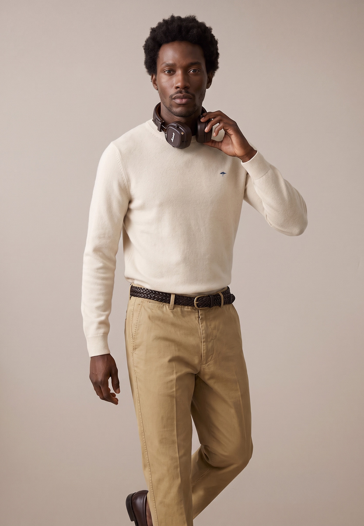FYNCH-HATTON Pull en tricot avec broderie du logo