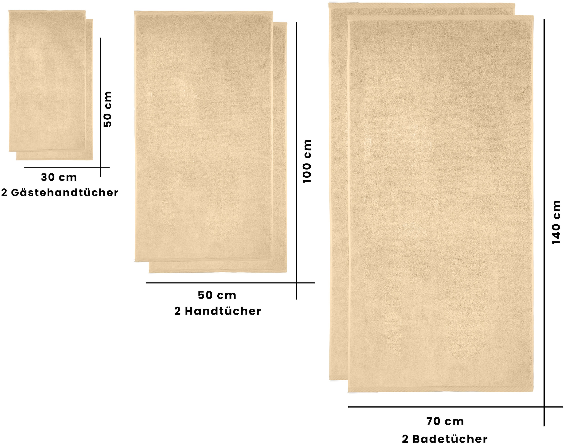 Bruno Banani Set de serviettes »Lana, Handtuch-Set in Premium Qualität 600g/m²« Set 6 cuis Frottee hochwertig, weich, flauschige Qualität, 5 Jahre Garantie