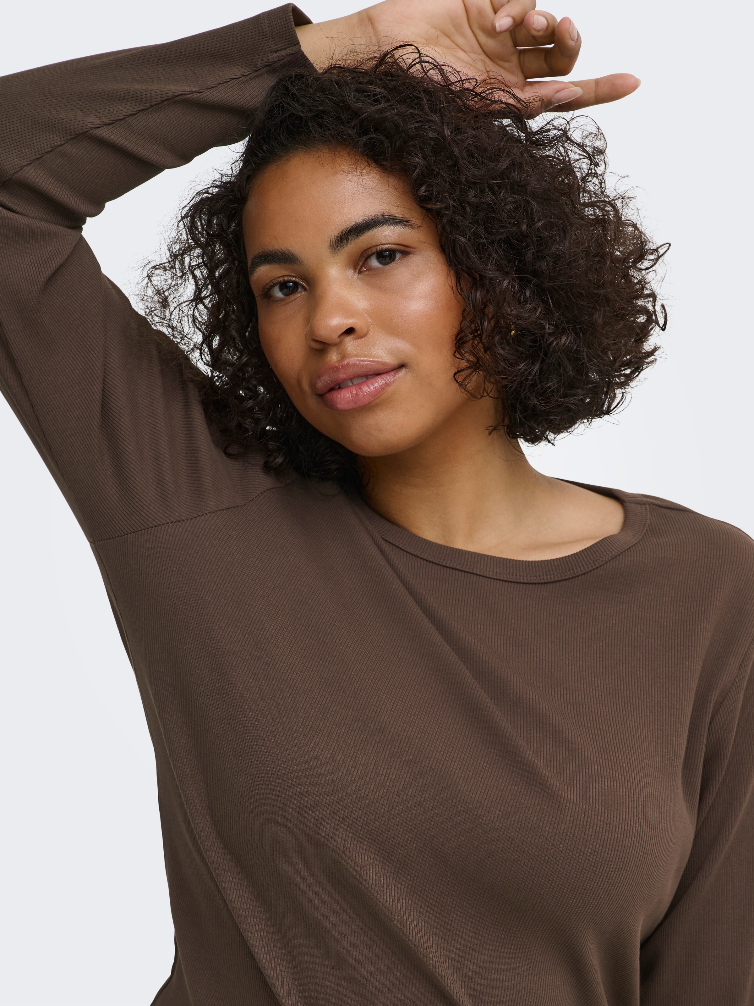 ONLY CARMAKOMA Langarmshirt »CARVAL L/S O-NECK TOP JRS NOOS« Baumwollmischung, regular fit