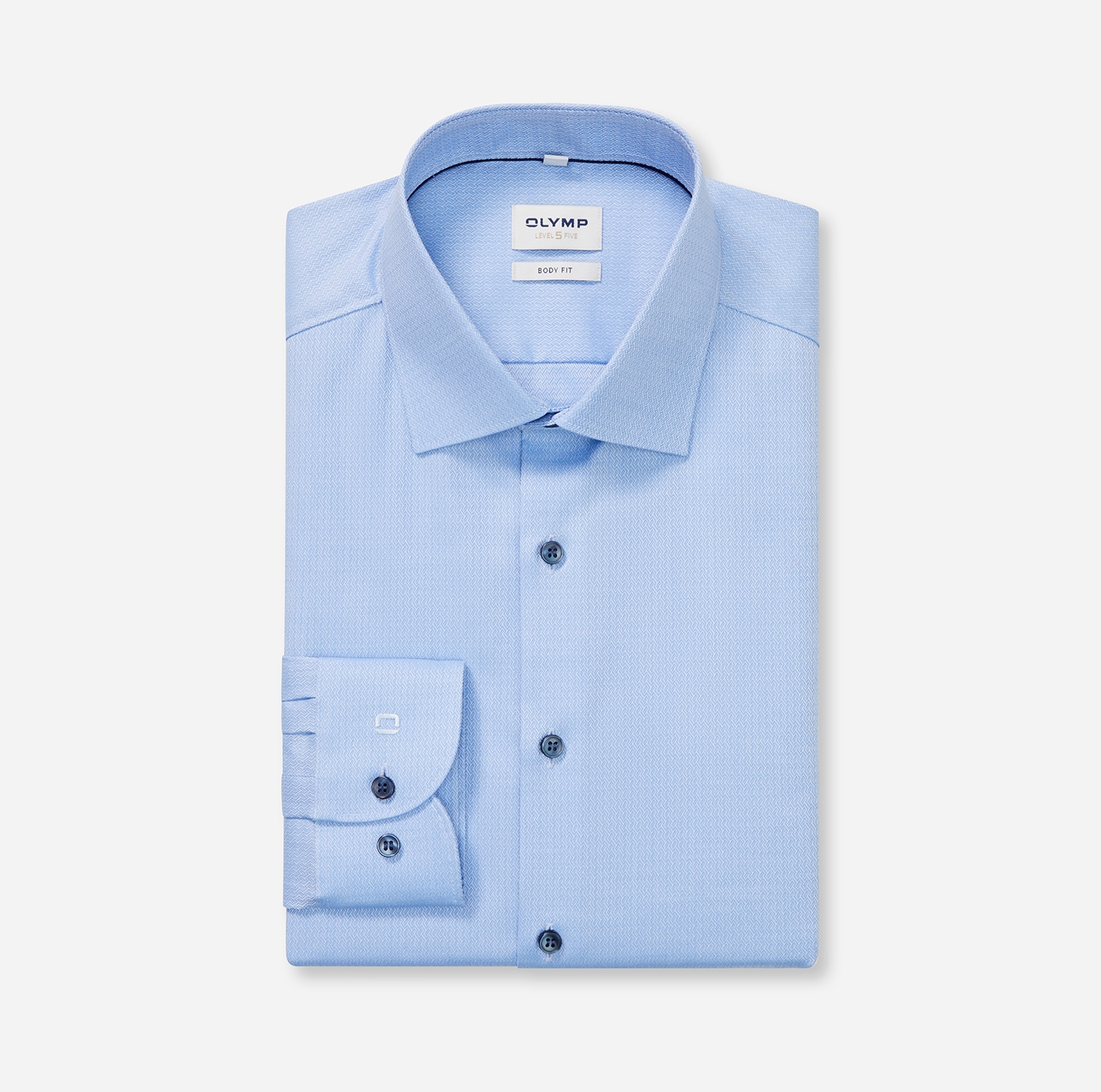 OLYMP Langarmhemd »Level 5« body fit, New York Kentkragen, fein gemustert, Businesshemd