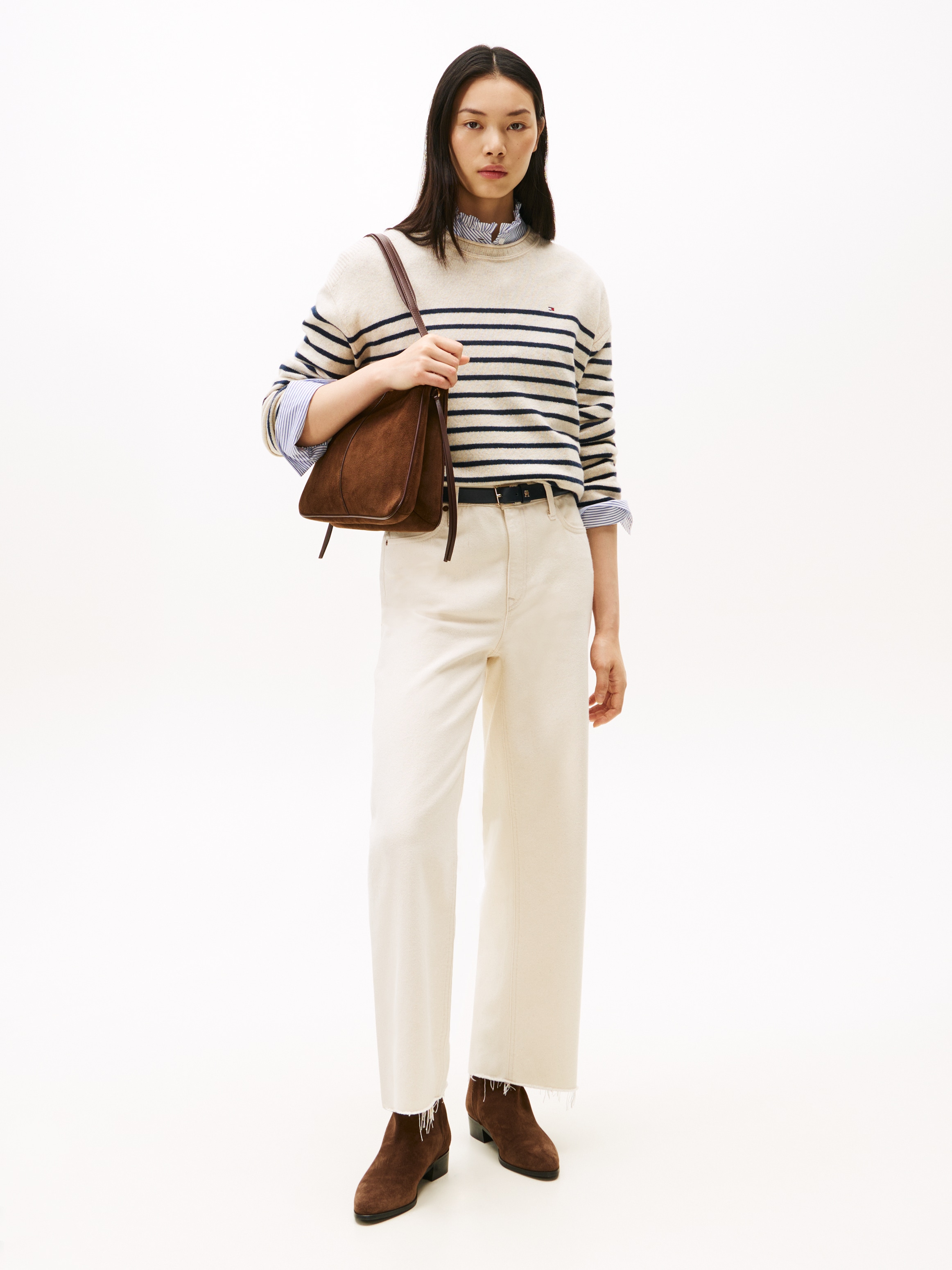 Tommy Hilfiger Pull en tricot »SOFT WOOL RLXD C-NK LS SWT« aus reiner Wolle