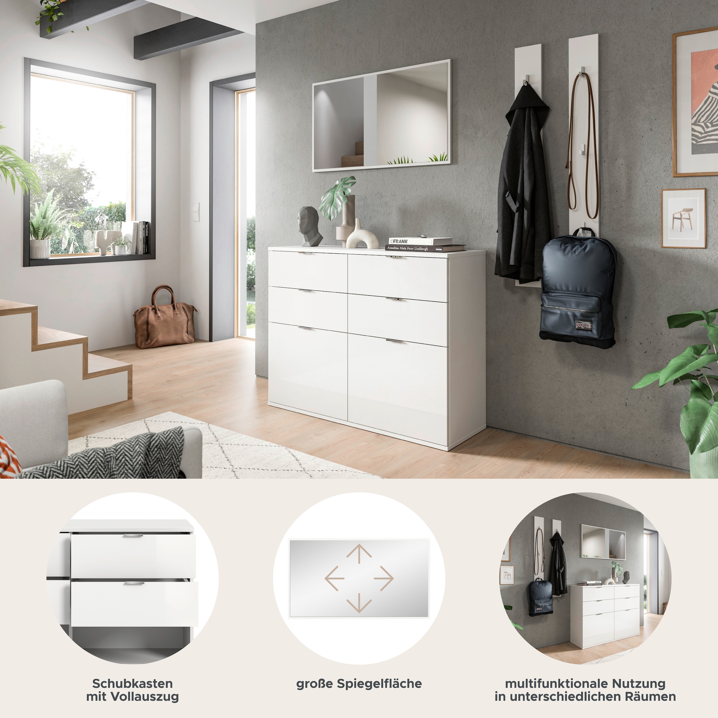 Home affaire Garderoben-Set »Trondheim, Garderobenset 3-tlg. Breite 171 cm,« 3 Stk. tlg.