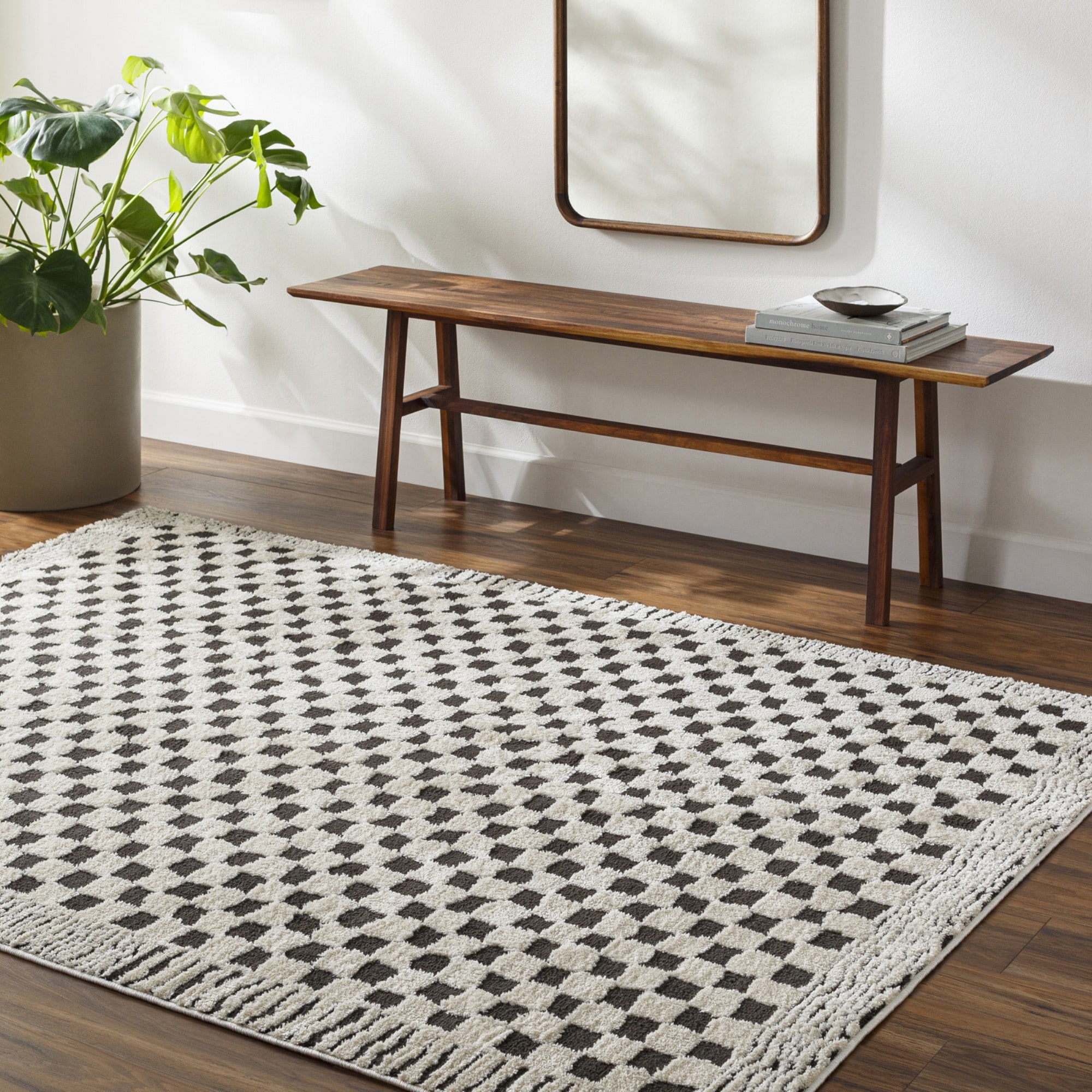Livabliss Tapis »AVIGNON« Rectangulaire 13,97 mm Höhe motif carreaux – intemporel et polyvalent