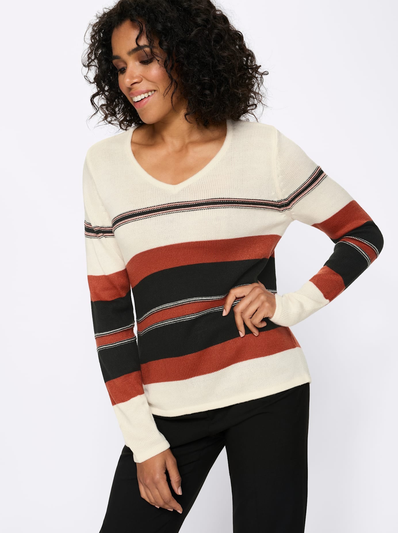 Classic Basics Pull col V »Langarm-Pullover«