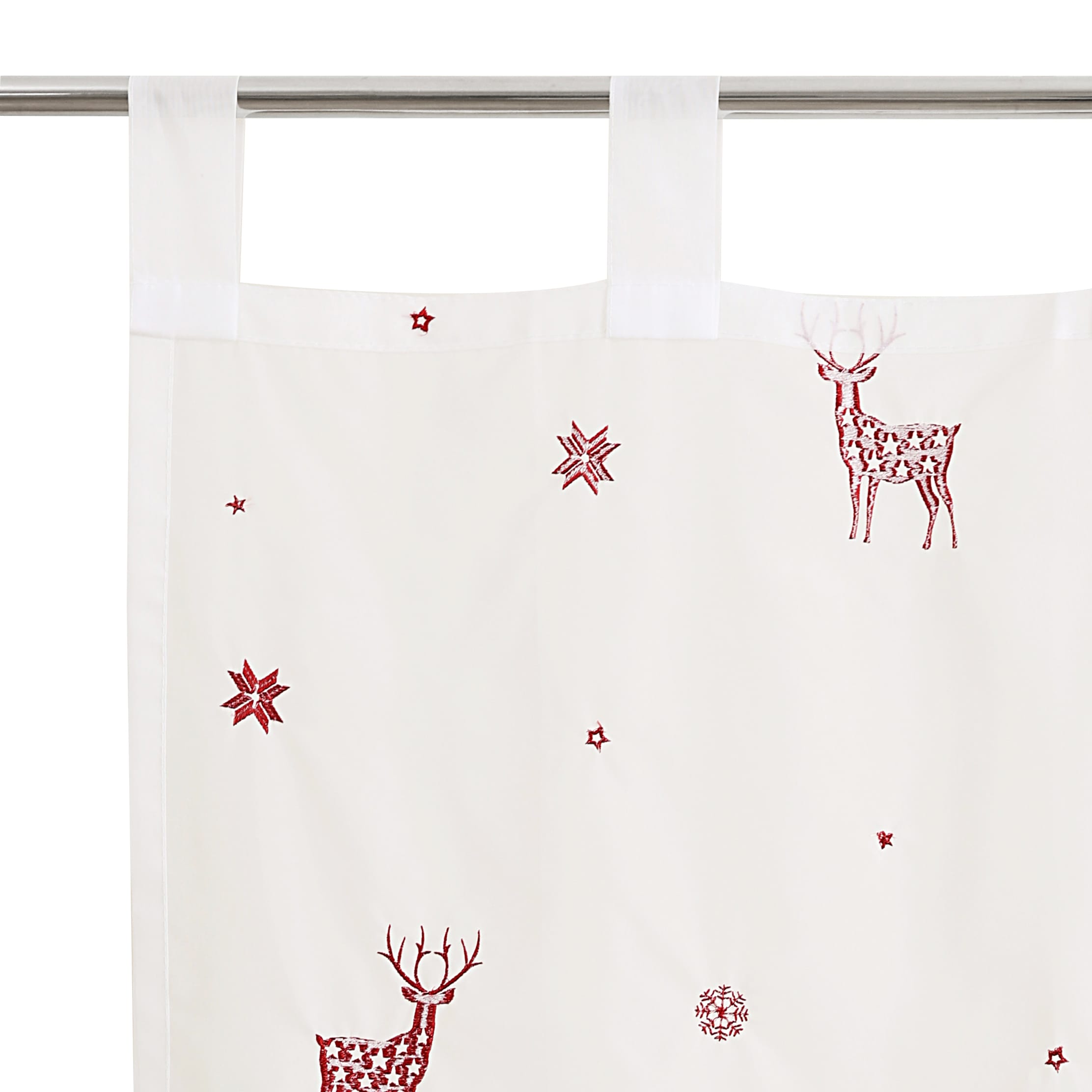 GOODproduct Rideau »Elch« Boucles 1 cuis tlg. 1 Schal, Mit Rentieren, Sternen und Schneeflocken bestickt