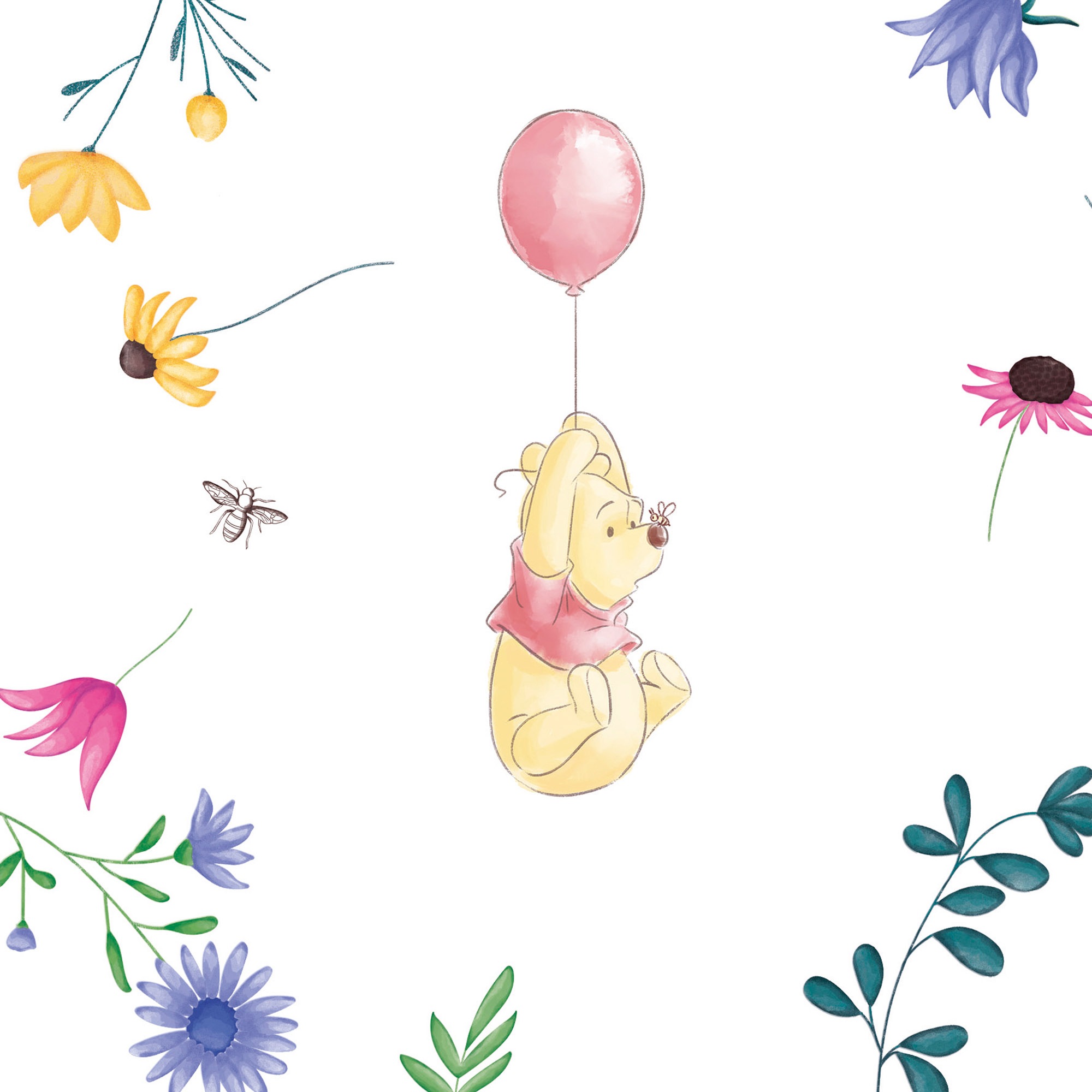 Komar Papier peint intissé »Winnie the Pooh Summer« imprimé lisse rouleau de 53 x 1005 cm