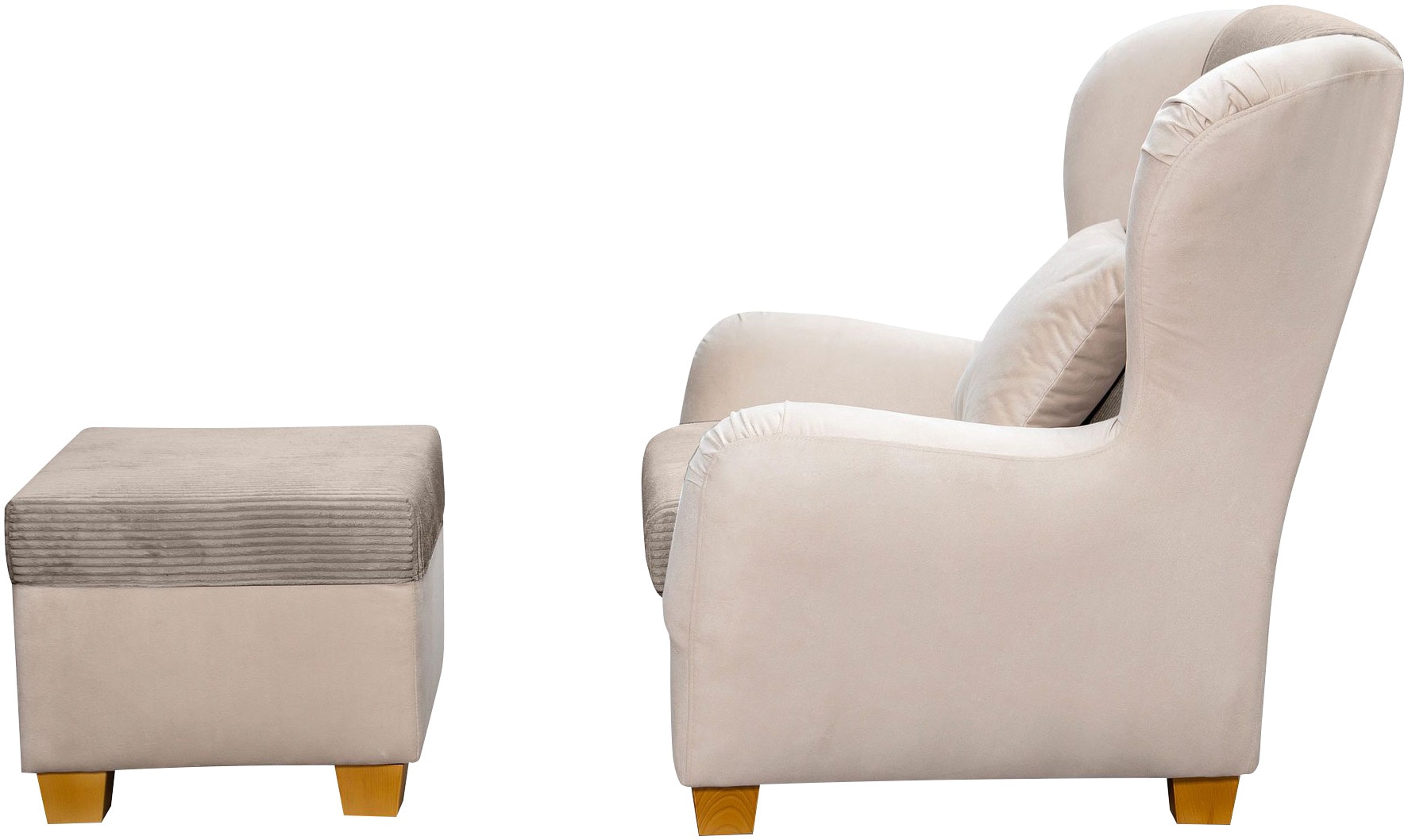 Home affaire Ohrensessel »Oliver« Ohrensess,mit Hocker,Zierkissen,Klassische Form