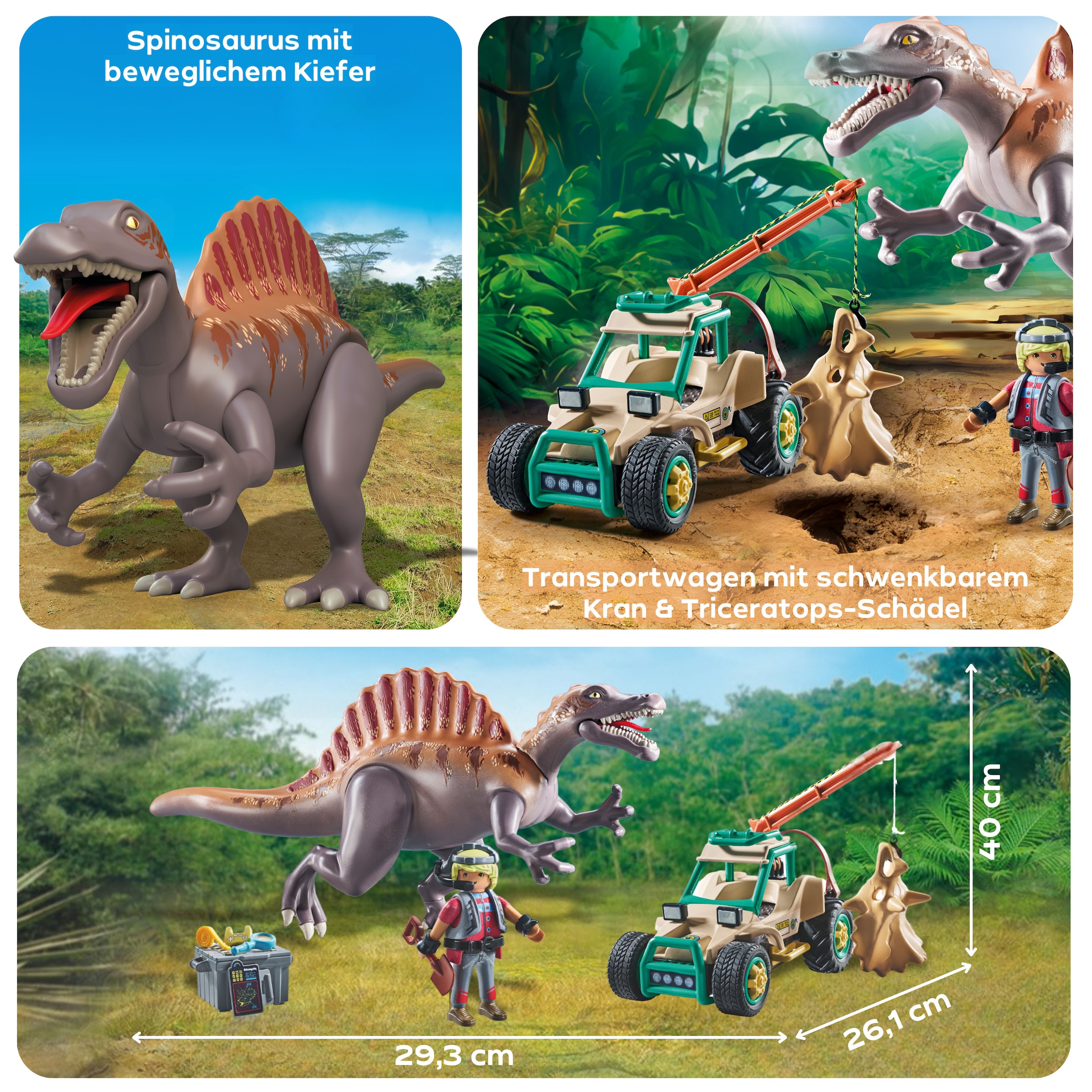 Playmobil® Konstruktions-Spielset »Spinosaurus-Angriff auf Dino-Ausgrabung (71820), Playmobil Dinos«